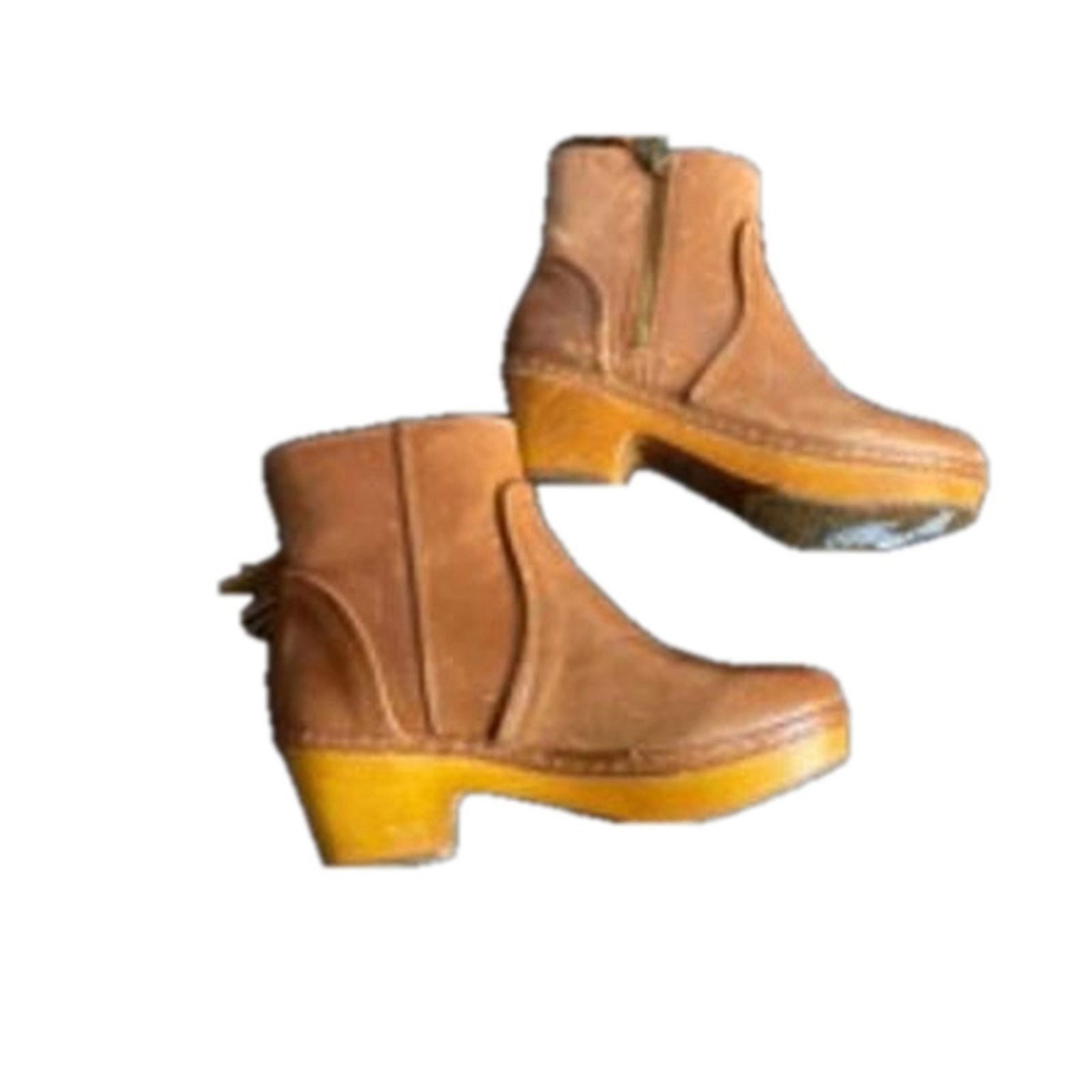 Patricia Nash Patricia Nash Tan Leather Tassel Ankle Boots Wooden Heel 6M Size US 6 / IT 36 - 7 Thumbnail