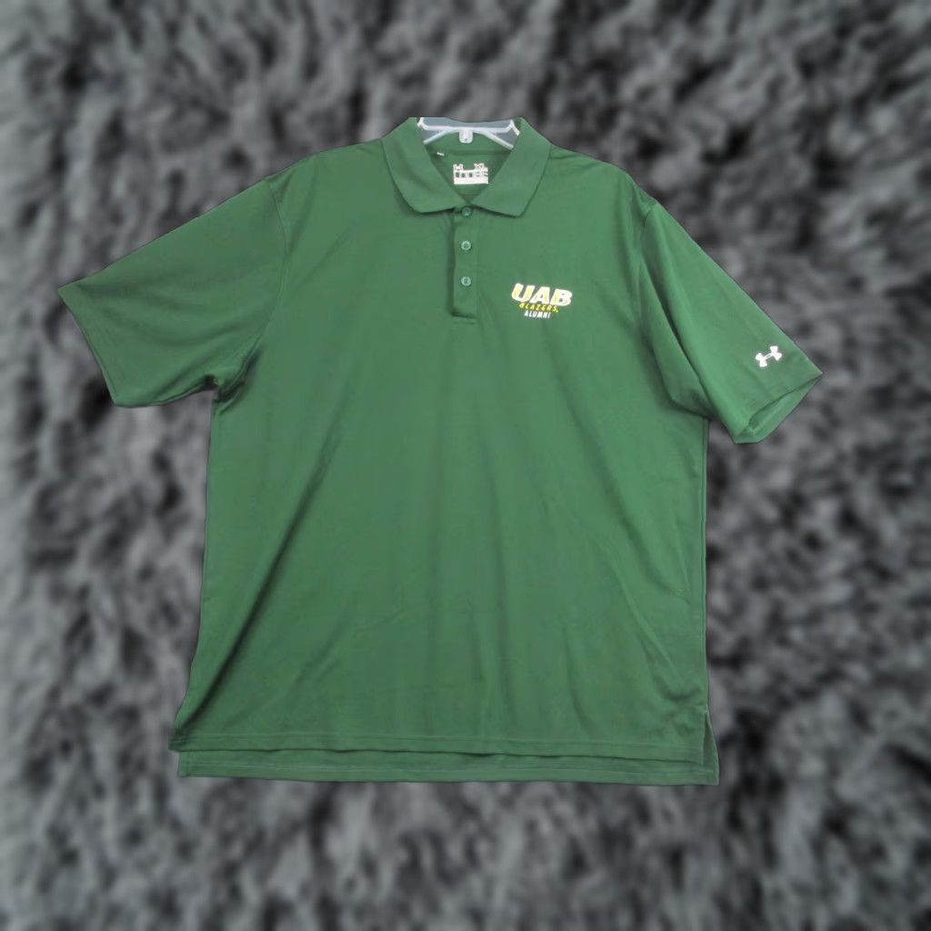 Under Armour VINTAGE? No, not vintage. Under Armour Shirt Mens XL Green UAB Blazers Alumni Polo HeatGear Athletic Size US XL / EU 56 / 4 - 1 Thumbnail