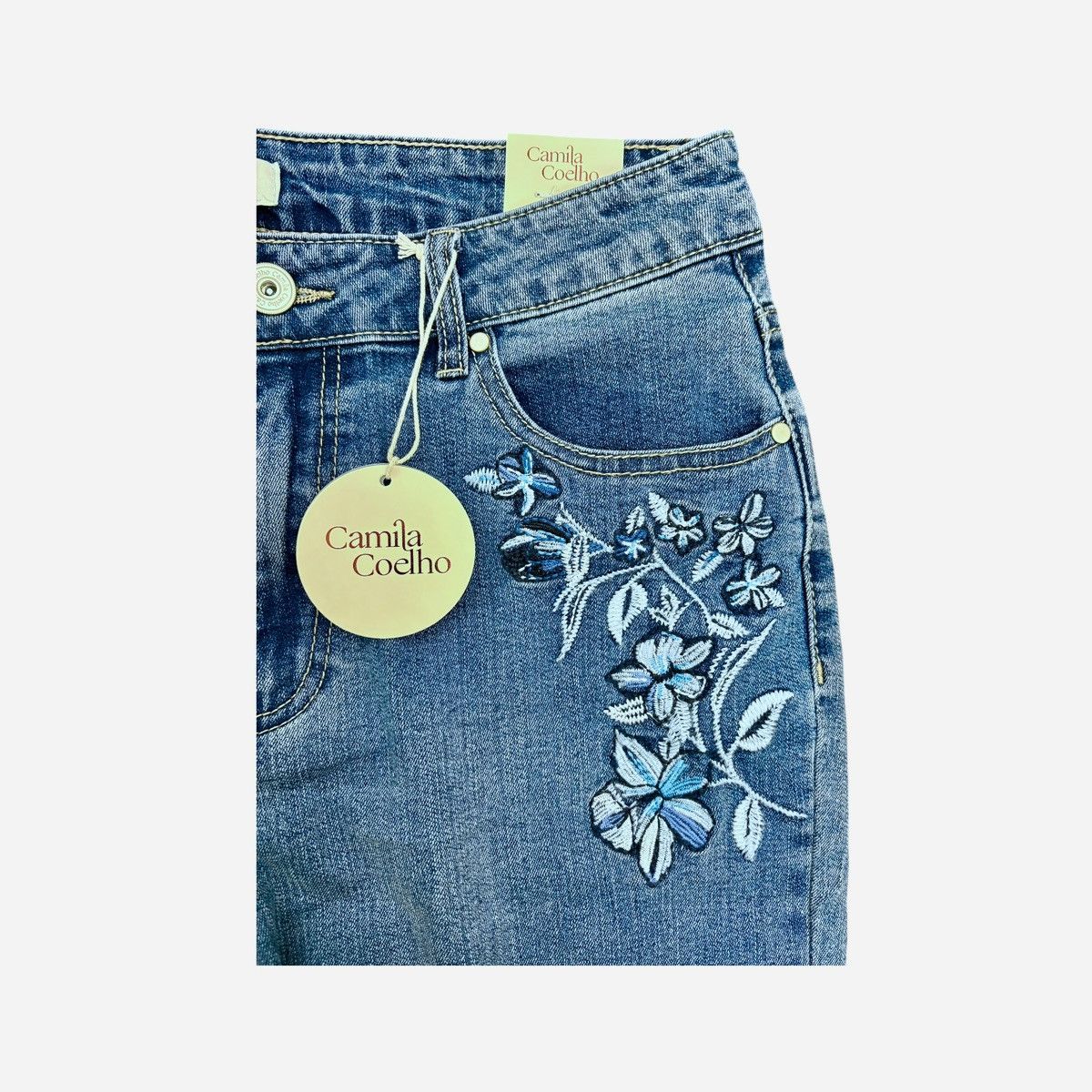 Camila Coelho Camila Coelho Women’s Blue Straight Ankle Jeans Sz 8 Size 30" / US 8 / IT 44 - 14 Thumbnail