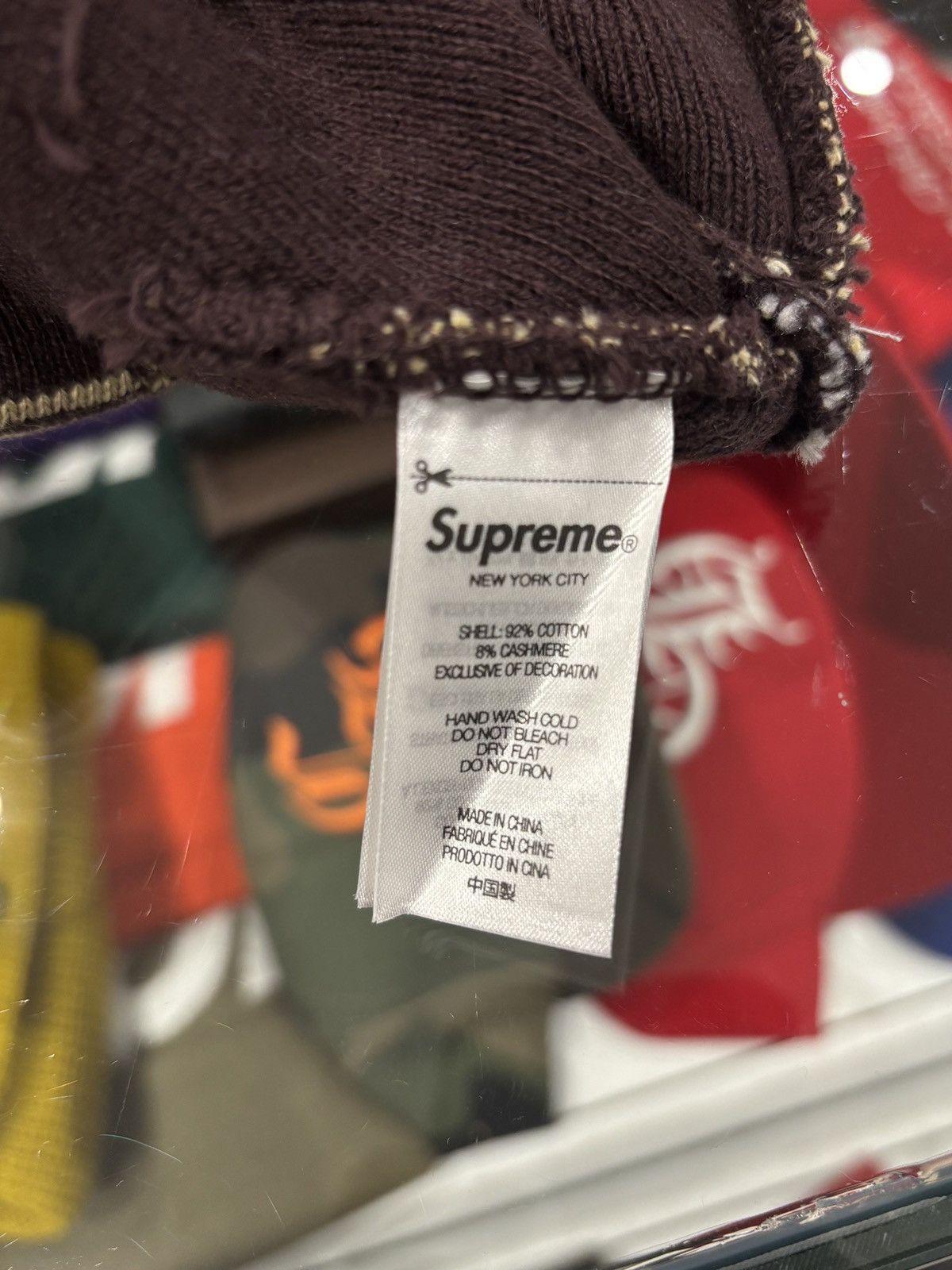 Supreme Supreme Big Logo Beanie (FW23) Tan Plaid Size ONE SIZE - 3 Thumbnail