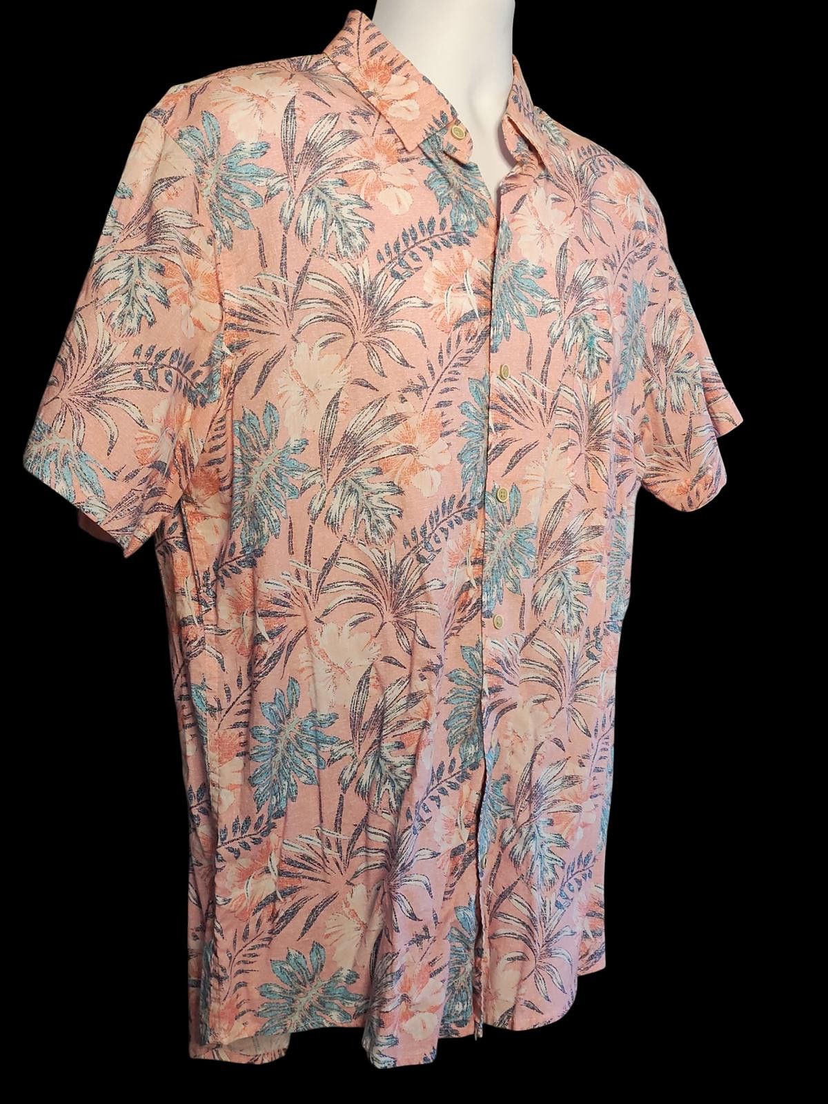 Izod IZOD Men's Casual Short Sleeve Tropical Print Shirt Size US XL / EU 56 / 4 - 4 Thumbnail