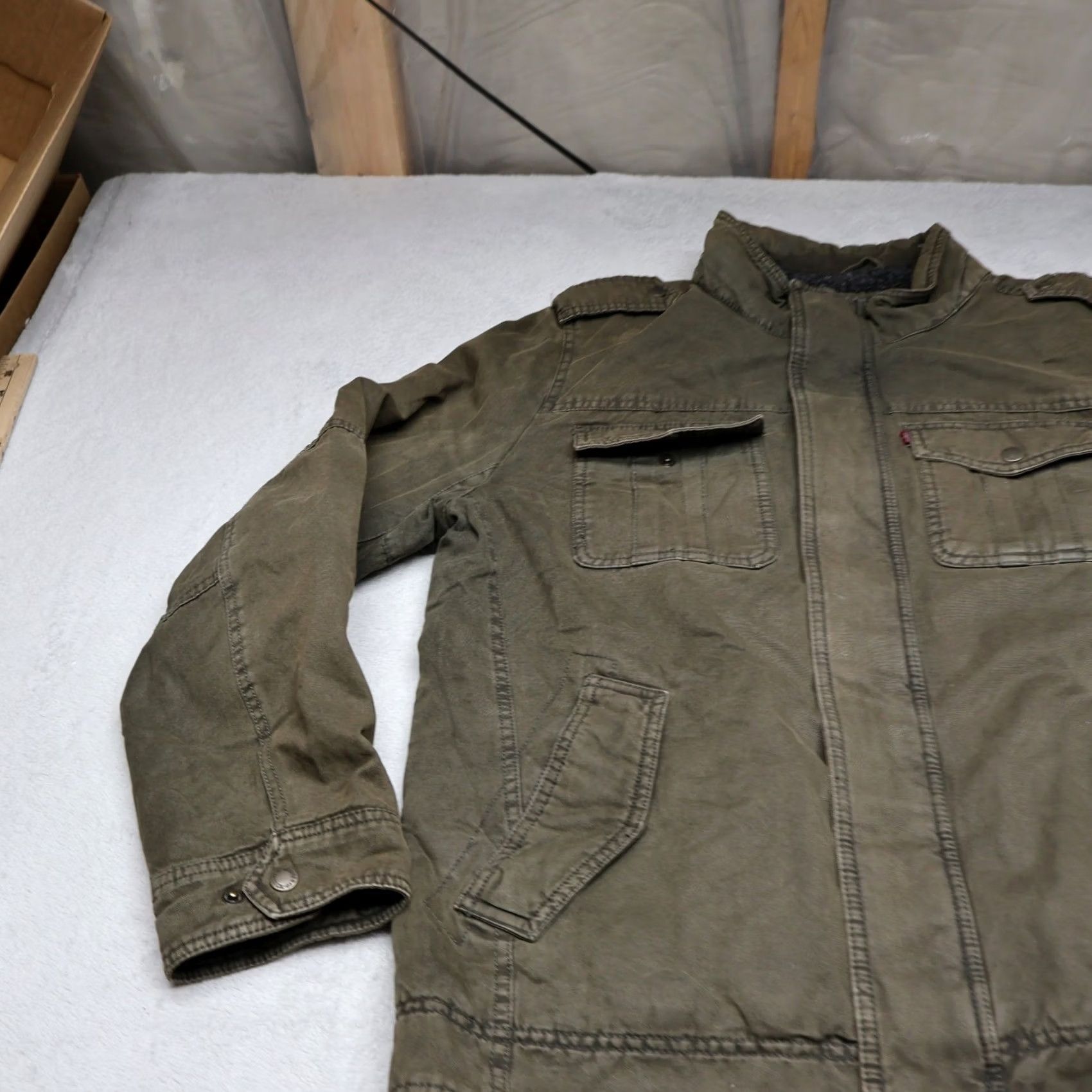 Levi's Levi's Jacket Mens Large Brown Canvas Sherpa Lined Trucker Field Rugged Utility Size US L / EU 52-54 / 3 - 2 Thumbnail