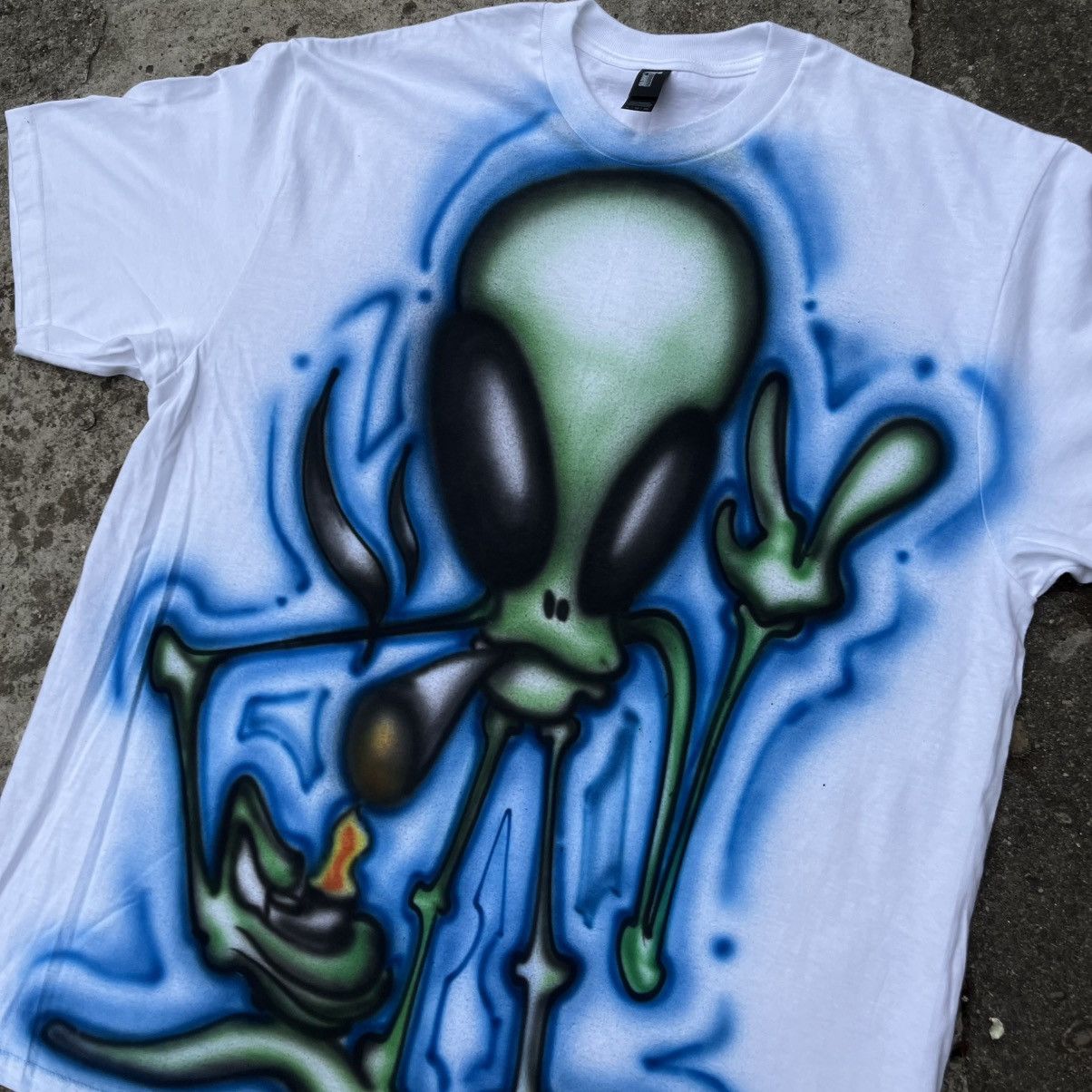 Band Tees × Vintage Custom Alien Smoking zaza airbrush Size US L / EU 52-54 / 3 - 3 Thumbnail