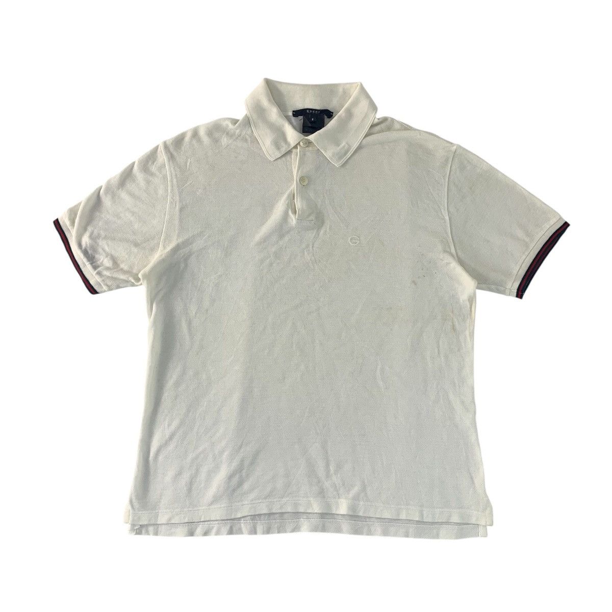 Hype Gucci White Polo Tee Embroidery G Logo