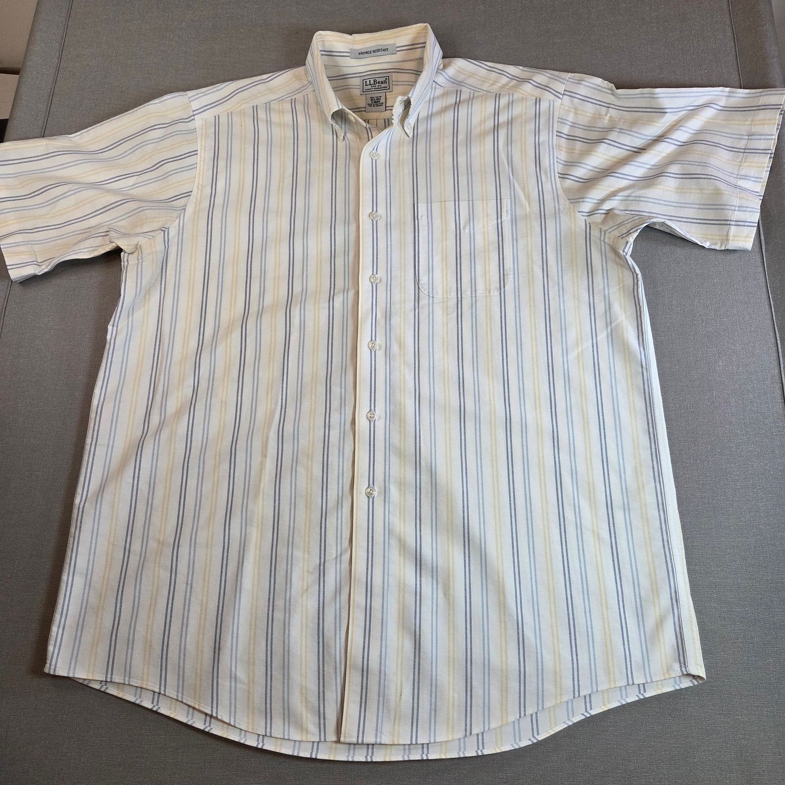 L.L. Bean LL Bean Wrinkle Free Striped Short Sleeve Shirt 16.5 Size US L / EU 52-54 / 3 - 1 Thumbnail