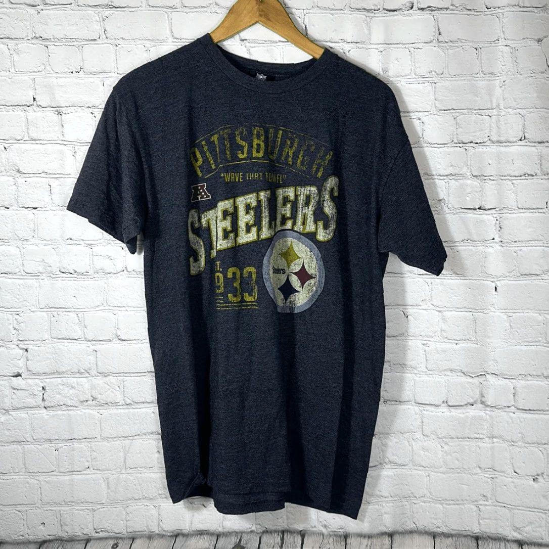 NFL NFL Team Apparel Pittsburgh Steelers Mens Gray Short Sleeve Tshirt L Shirts Mens Gray Steelers 90s? Size US L / EU 52-54 / 3 - 2 Thumbnail