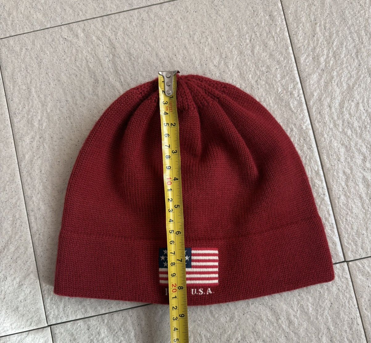 Polo Ralph Lauren Vintage 90s Polo Ralph Lauren USA Flag Beanie Red Knit Hat Size ONE SIZE - 11 Thumbnail