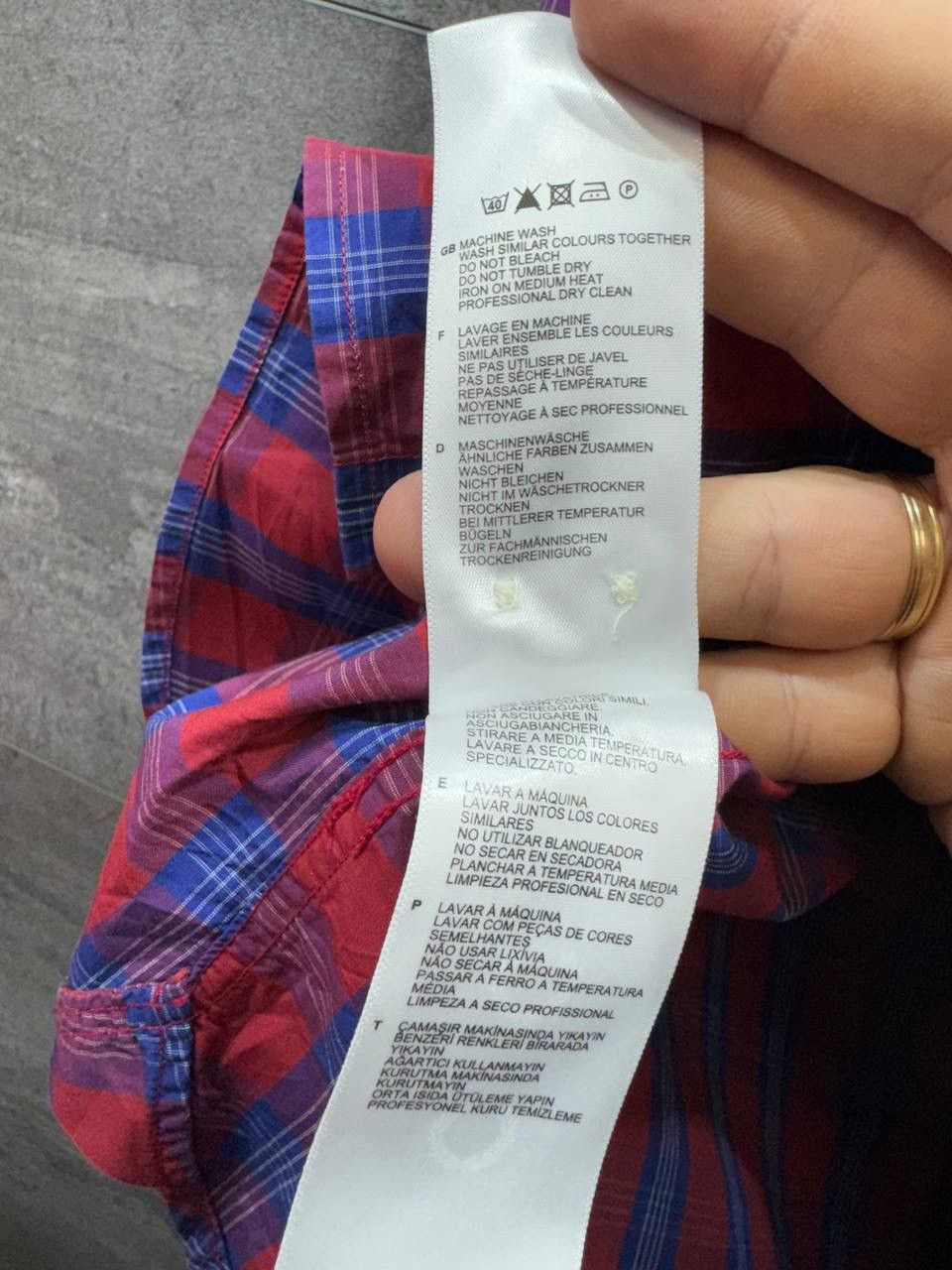 Other Shirt Red Blue checkered FRED PERRY Size US L / EU 52-54 / 3 - 6 Thumbnail