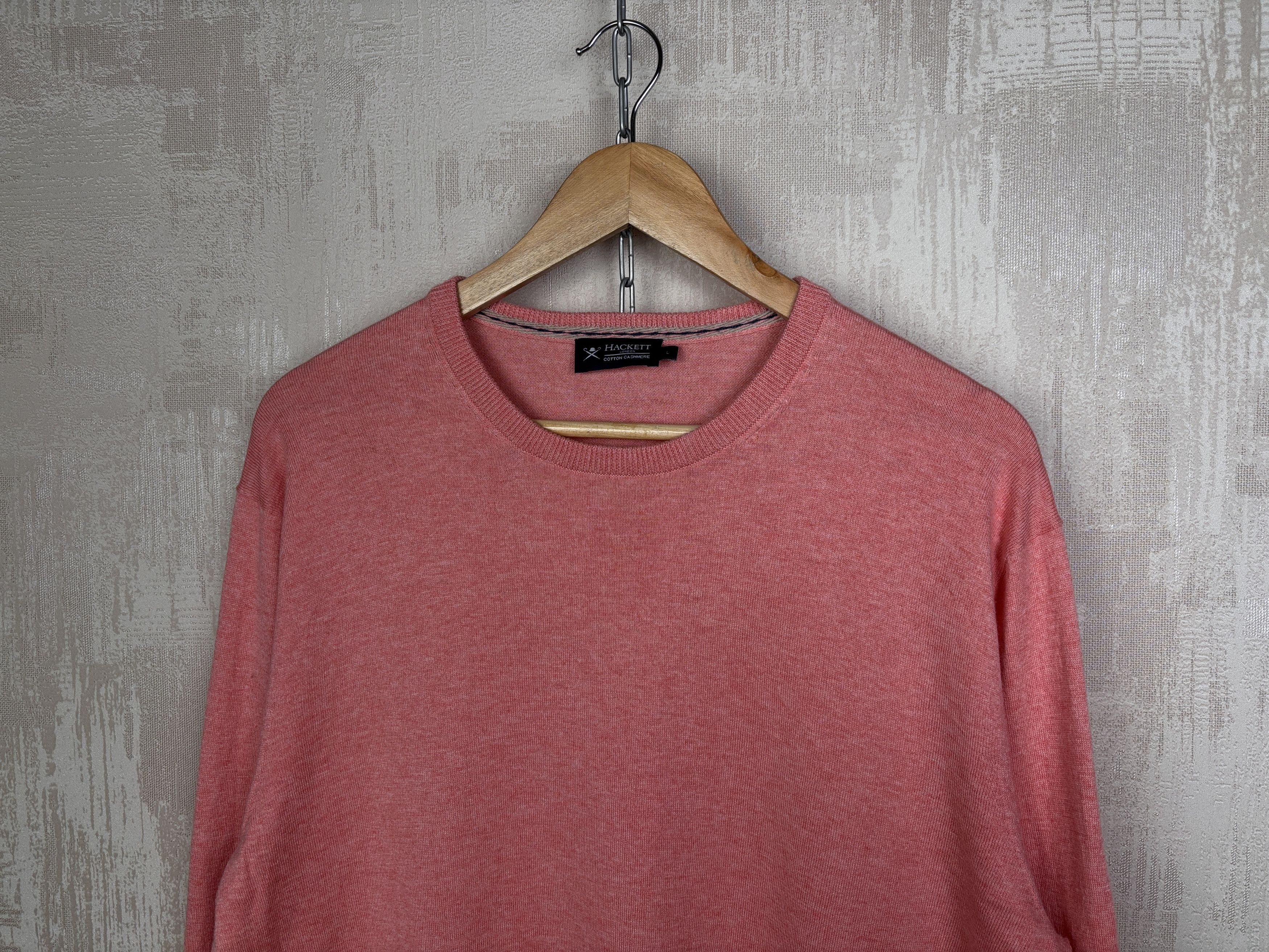 Hackett Hackett London Cotton Cashmere Crew Sweater Elbow Pads Coral Size US L / EU 52-54 / 3 - 4 Thumbnail