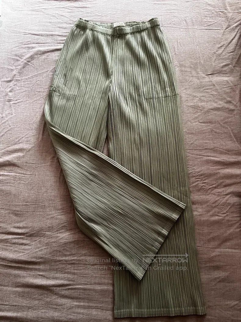 Issey Miyake Issey Miyake Pleated Wide-Leg Trousers Size 26" / US 2 / IT 38 - 2 Thumbnail