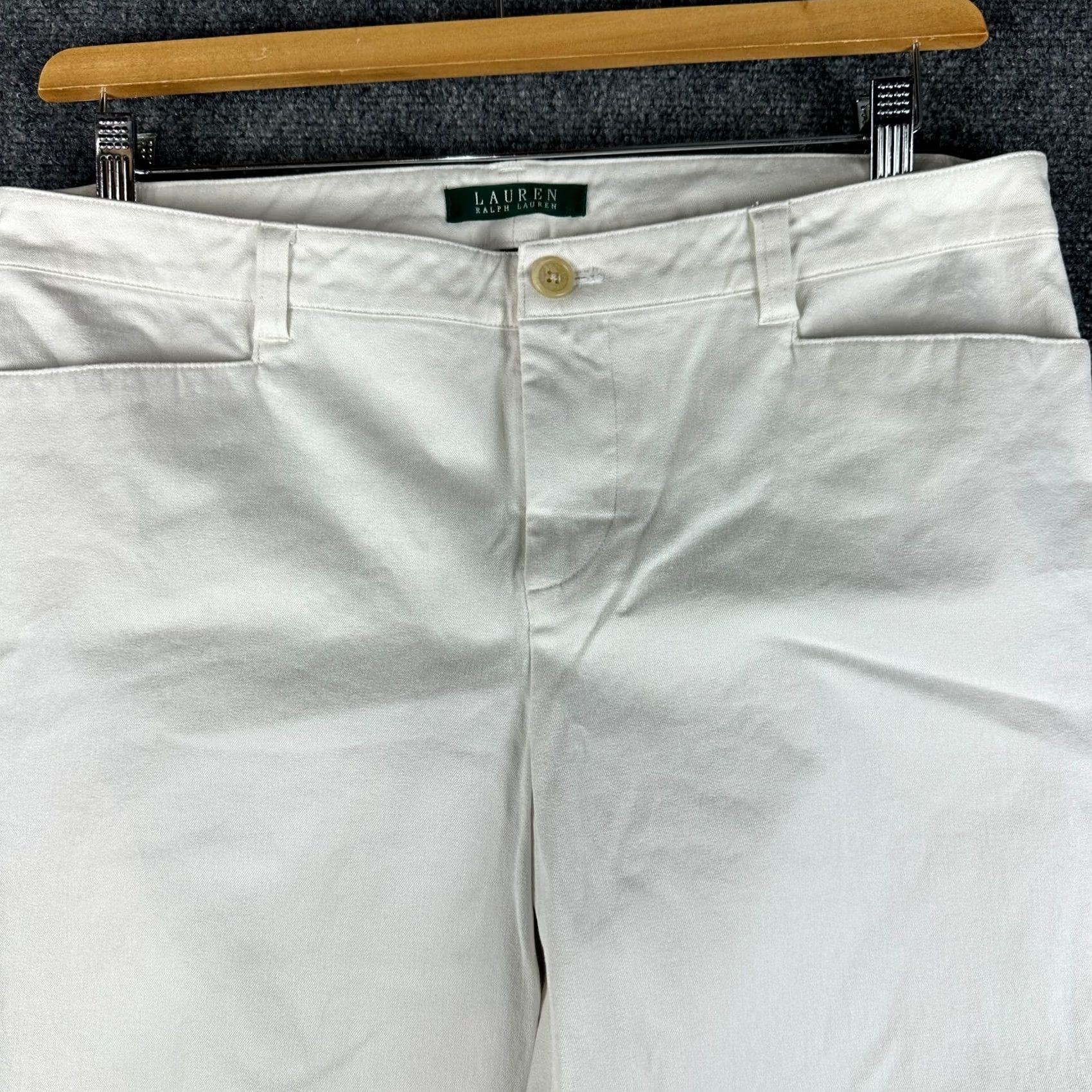 Ralph Lauren Lauren Ralph Lauren Womens Pants White Cotton Stretch Straight Leg Pockets Size 10 Size 32" / US 10 / IT 46 - 5 Thumbnail