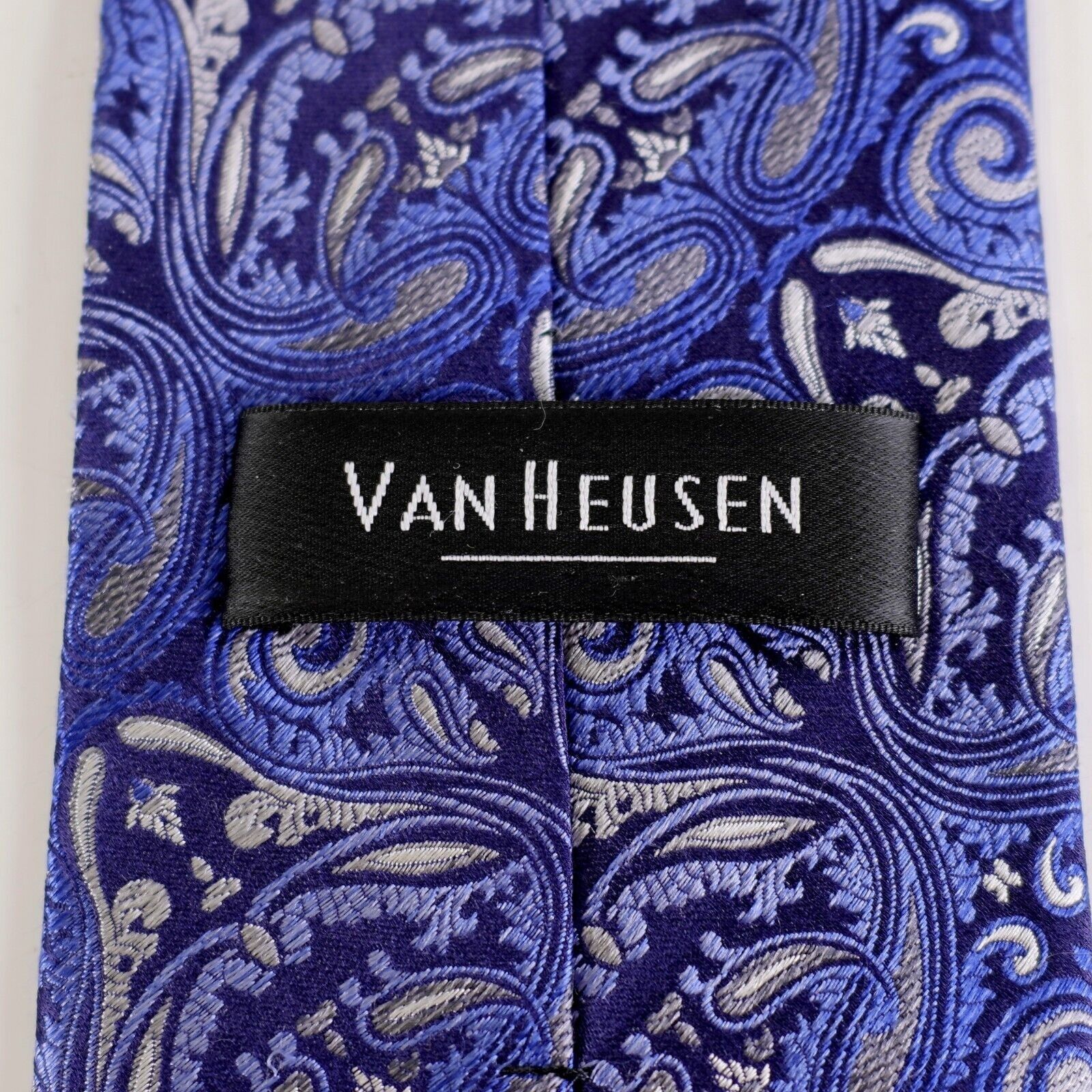 Van Heusen Van Heusen Blue Paisley Woven Silk Tie Size ONE SIZE - 3 Thumbnail