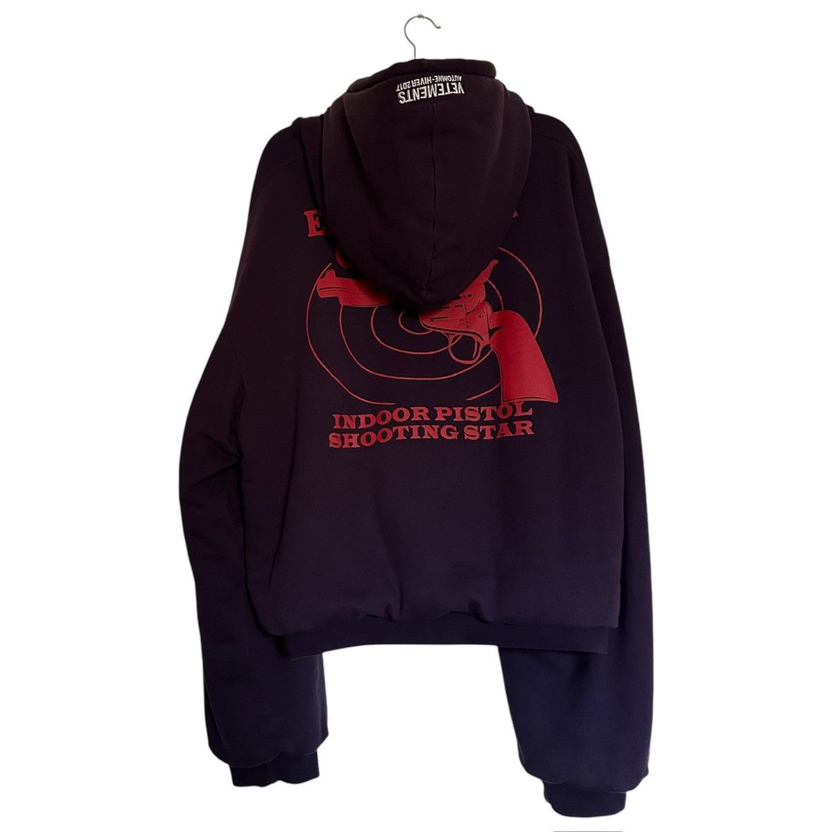 ジャケット・アウター VETEMENTS Eleven Inch Gun Club Jacket Vetements - Black 'Eleven Inch Gun Club' Zip Hoodie