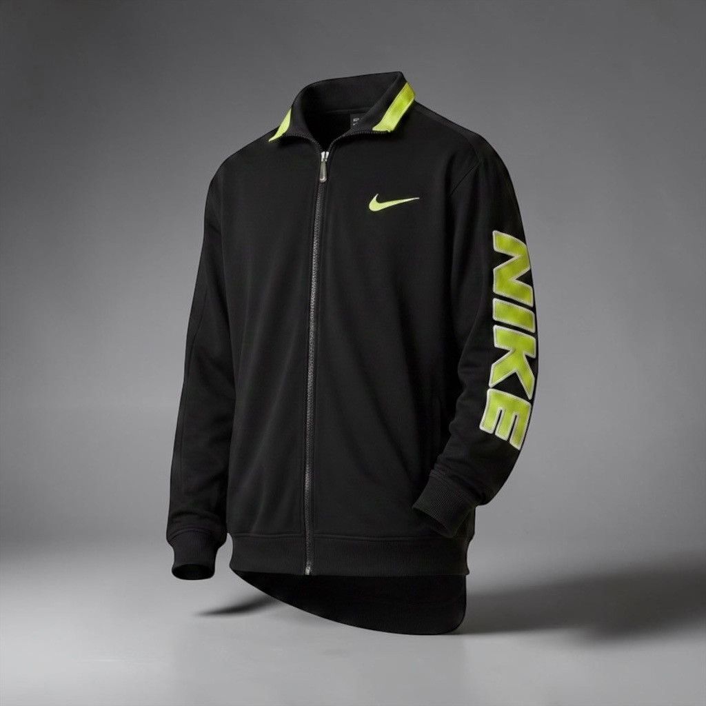 Nike 90s Nike Vintage Track Jacket Big Spellout Sleeve Logo Rare Size US L / EU 52-54 / 3 - 3 Thumbnail