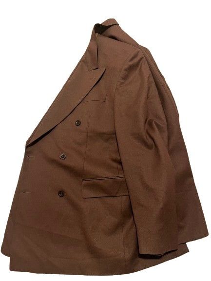 BENVENUTO. Vintage Benvenuto Double-Breasted Blazer 90s Chocolate Brown Size 54R - 3 Thumbnail