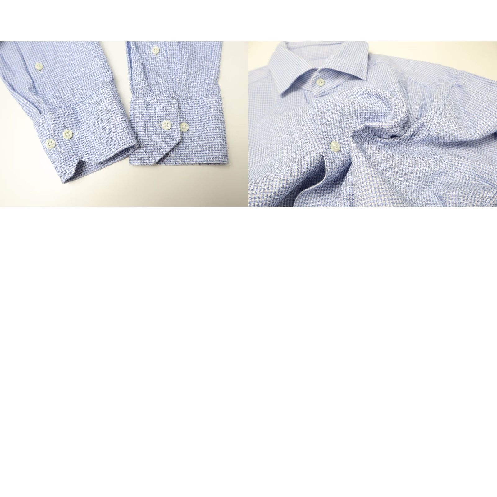 Vintage STENSTROMS Shirt Slimline Light Blue Spread Collar Patterned 16 / 41 Men's Size US L / EU 52-54 / 3 - 8 Thumbnail