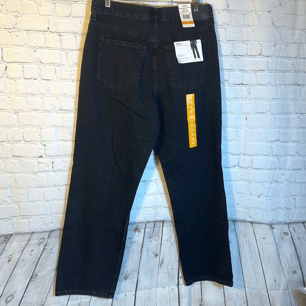 Aeropostale AeroPOSTale Jeans Womens 12 High Rise Baggy Jean NEW Black Baggy Jeans Womens 12 Black Womens Size 34" / US 12 / IT 48 - 5 Thumbnail