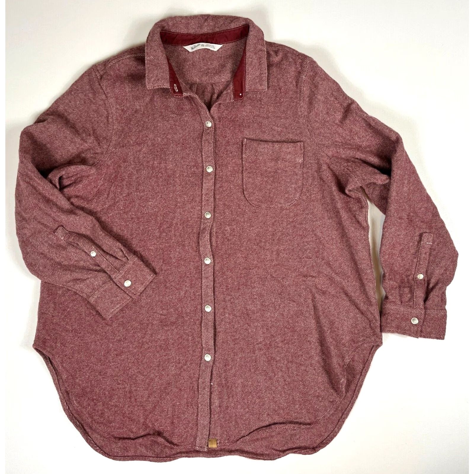Vintage Woolrich Women's Snap Front Shirt 2XL Pink Red Wool 100% Wool Casual Collared Button-Up Pockets City Classic Outdoor Relaxed Regular Womens Size XXL / US 16-18 / IT 52-54 - 2 Thumbnail