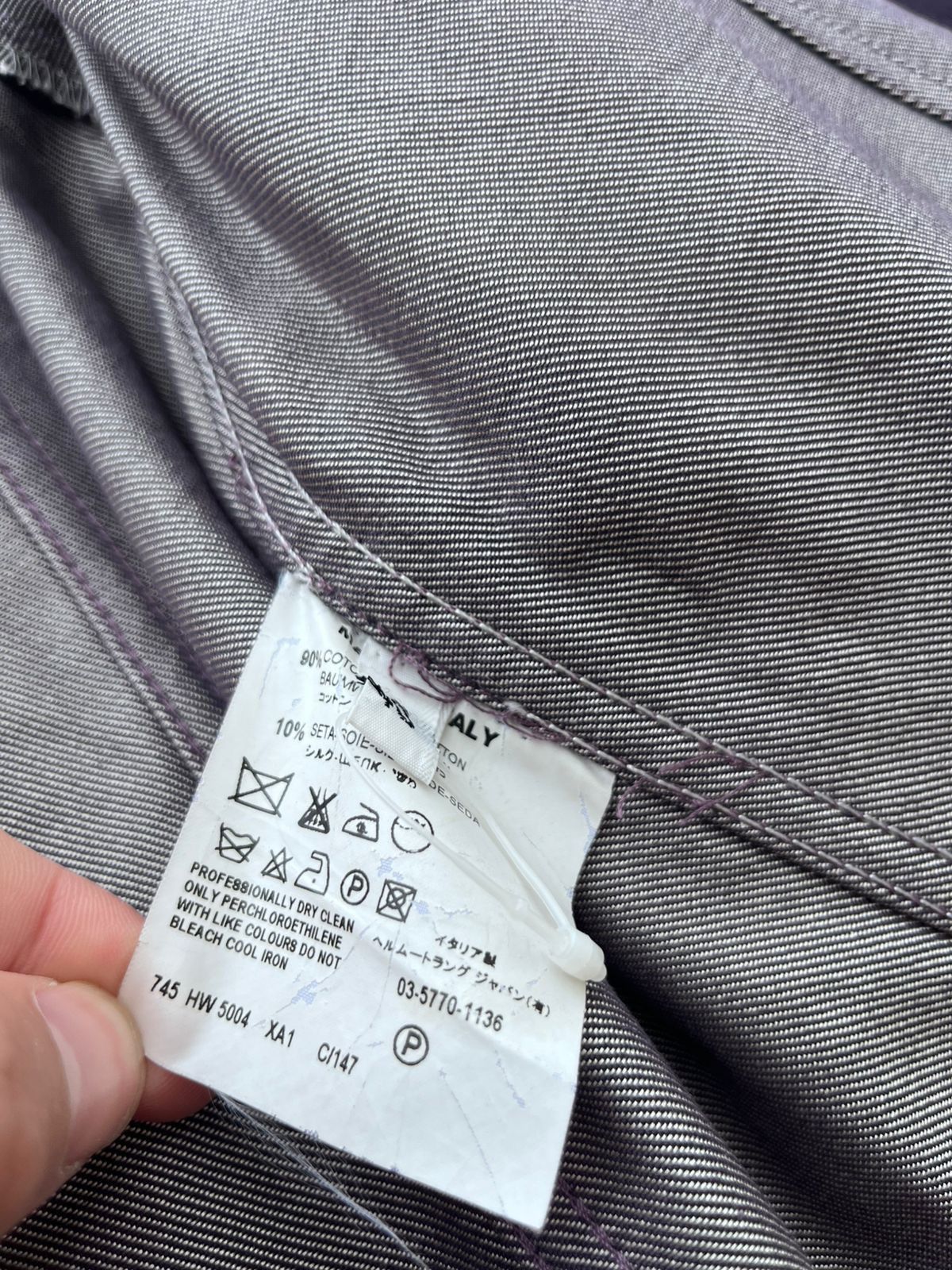 Helmut Lang Helmut Lang Seda Jacket A/W2001 Raw Slik Denim Color Purple Size US XXS / EU 40 - 4 Thumbnail