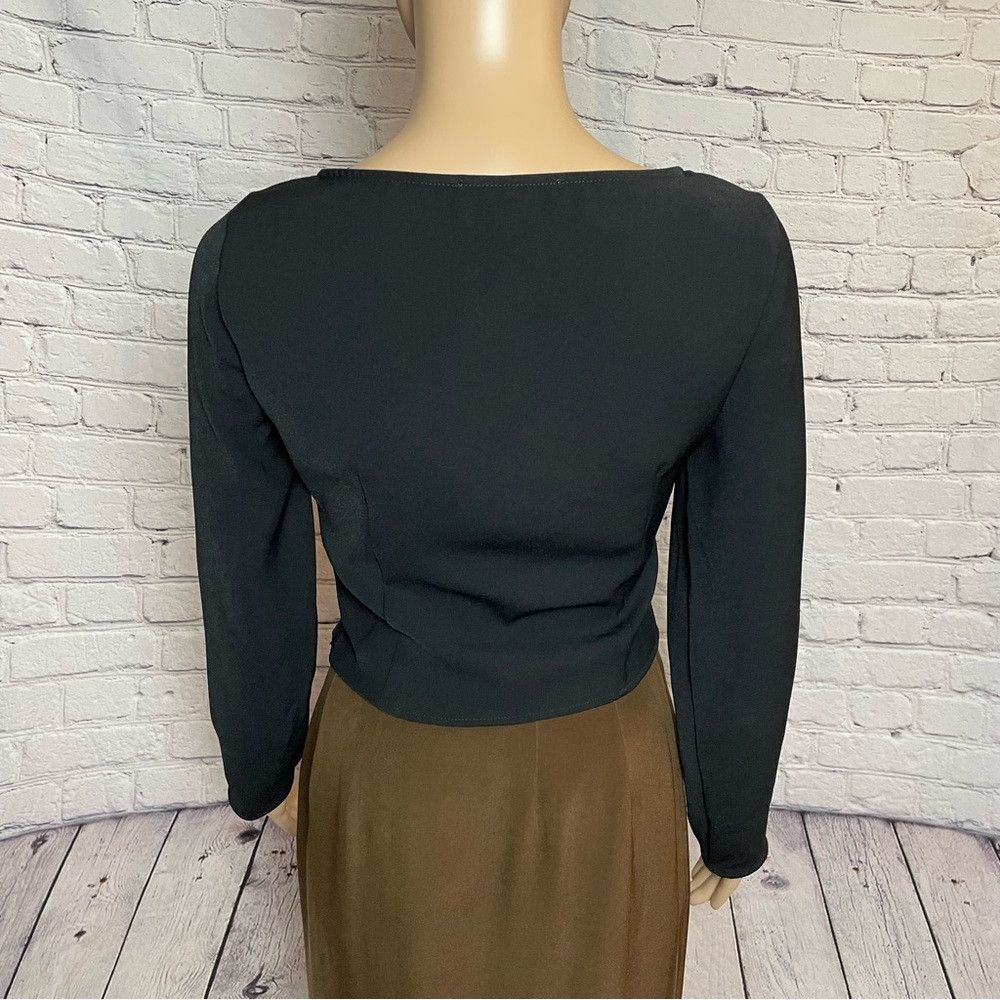 Zara New Zara Black Ruched Cut-out Top Blouse Size S Size S / US 4 / IT 40 - 5 Thumbnail