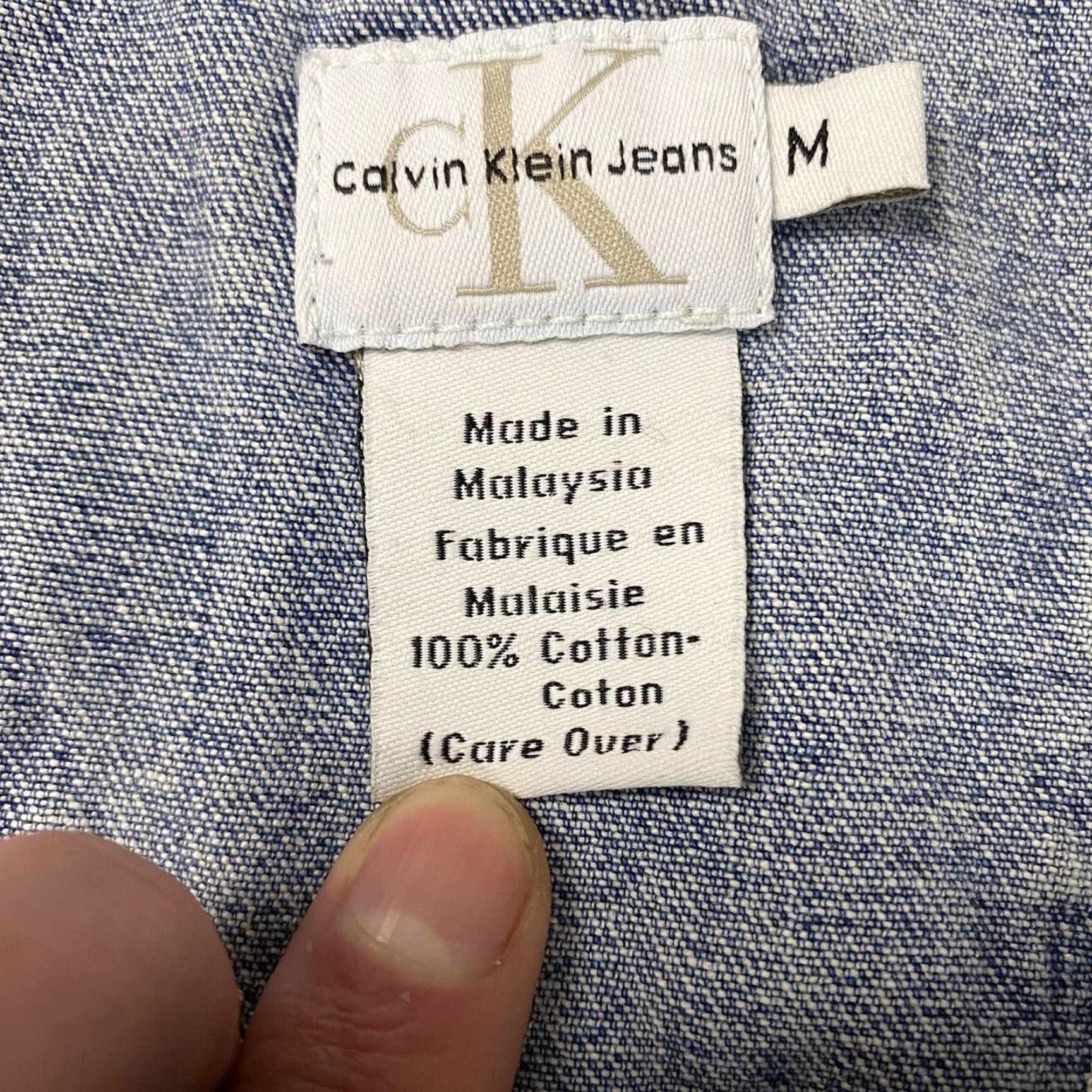 Calvin Klein VINTAGE 90S Y2K CALVIN KLEIN DENIM OVERALLS DUNGAREES GRUNGE SURF SKATE SZ M BLUE Size US 34 / EU 50 - 5 Thumbnail