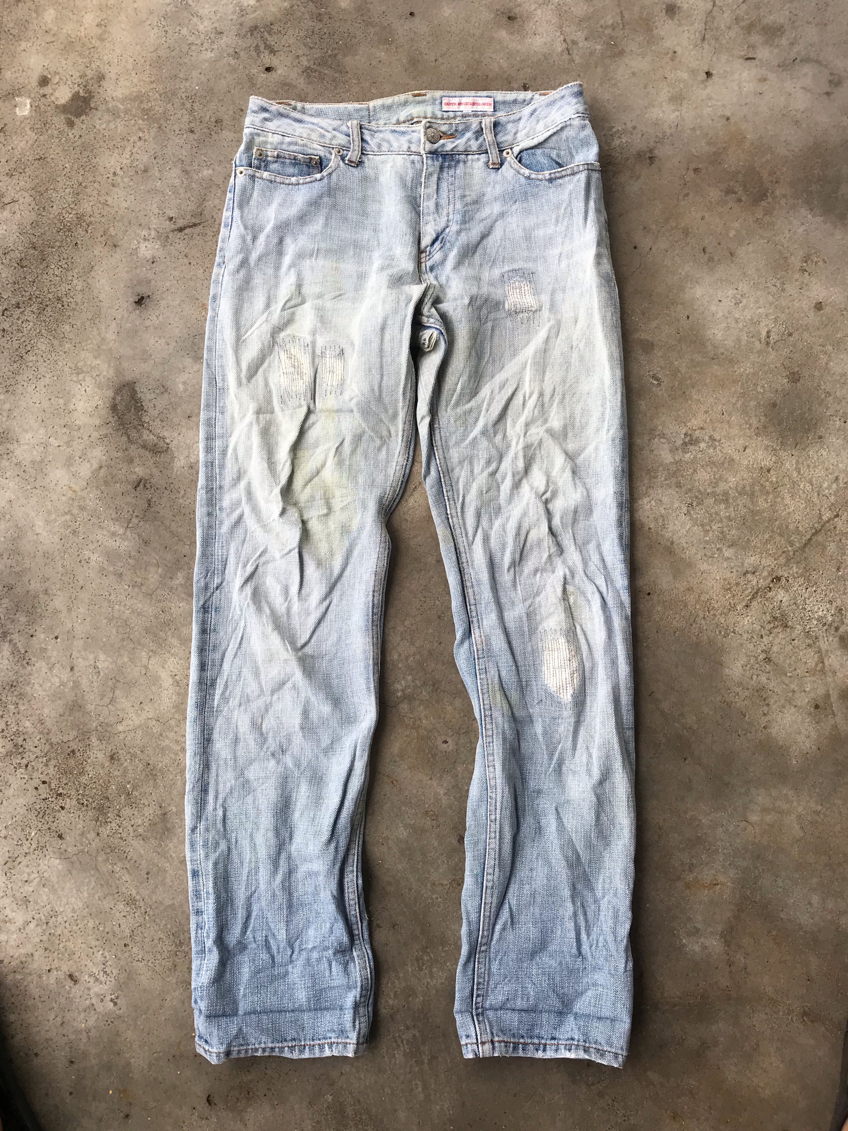 Vintage Earth music & ecology selvedge jeans Size US 28 / EU 44 - 1 Thumbnail