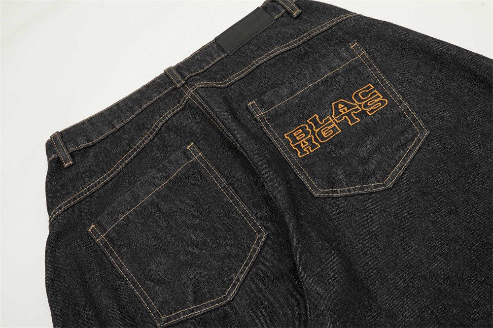 Japanese Brand × Vintage Men's loose scimitar jeans with letter embroidery pockets Size US 32 / EU 48 - 5 Thumbnail
