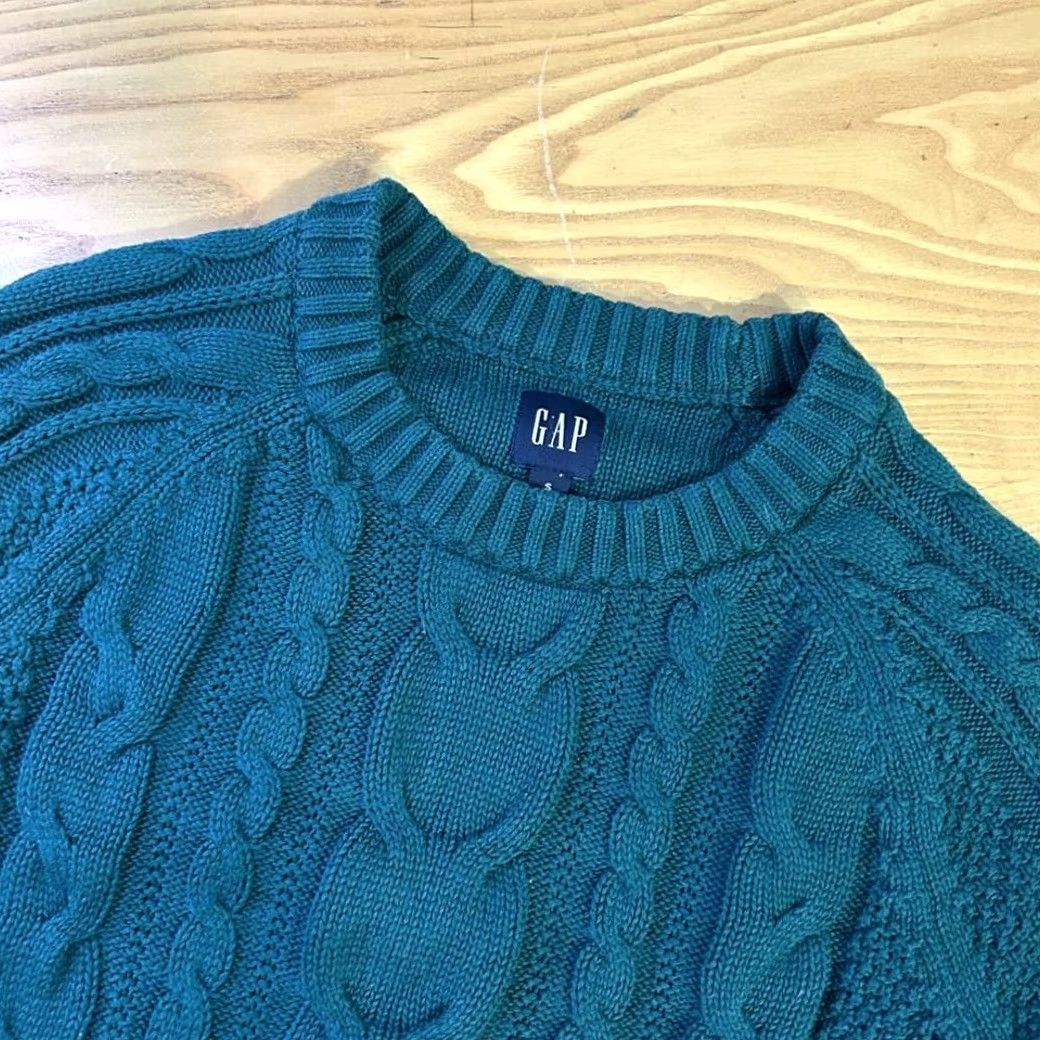 Gap GAP Forest Green Cable Knit Sweater Crew Neck Winter Pullover Womens Small Size S / US 4 / IT 40 - 3 Thumbnail