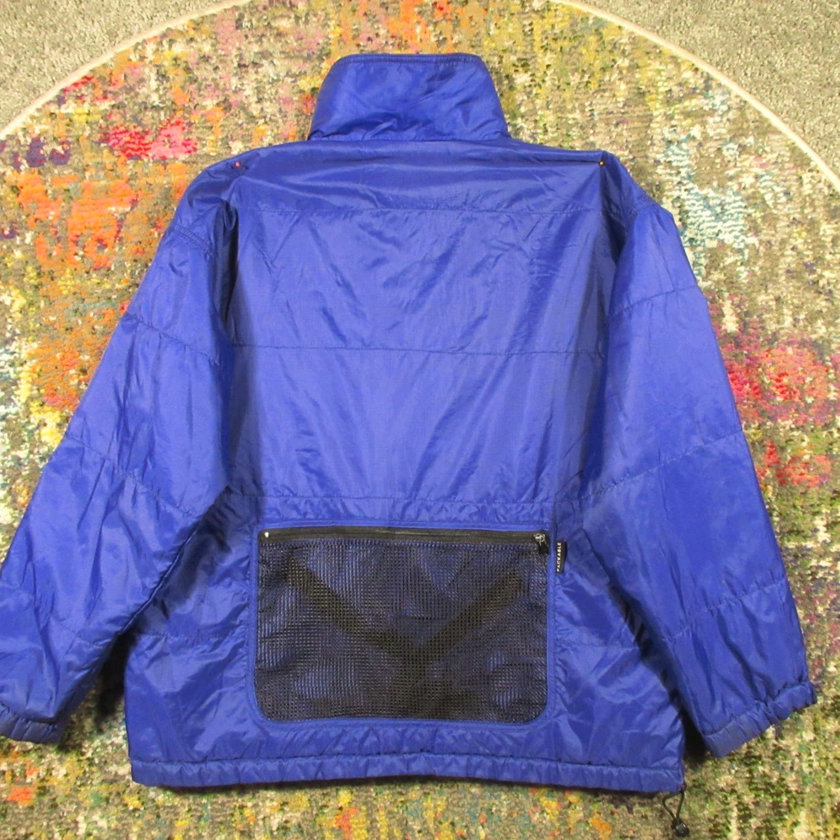 Vintage VINTAGE Columbia Jacket Women M Blue Black Packable Built in Bag and Strap Windbreaker Full Zip Lightweight Softshell 80s Outdoor Mens Womens Girls? Size M / US 6-8 / IT 42-44 - 3 Thumbnail