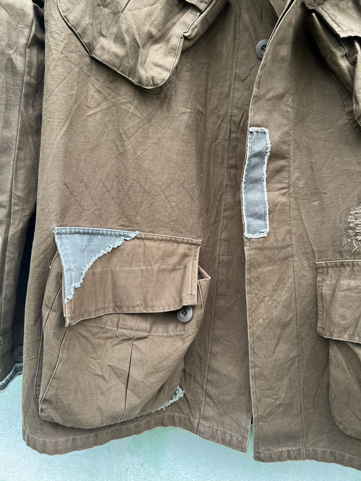 Japanese Brand Houston Distressed Boro Patchwork Military Jungle Fatigue Size US L / EU 52-54 / 3 - 8 Thumbnail