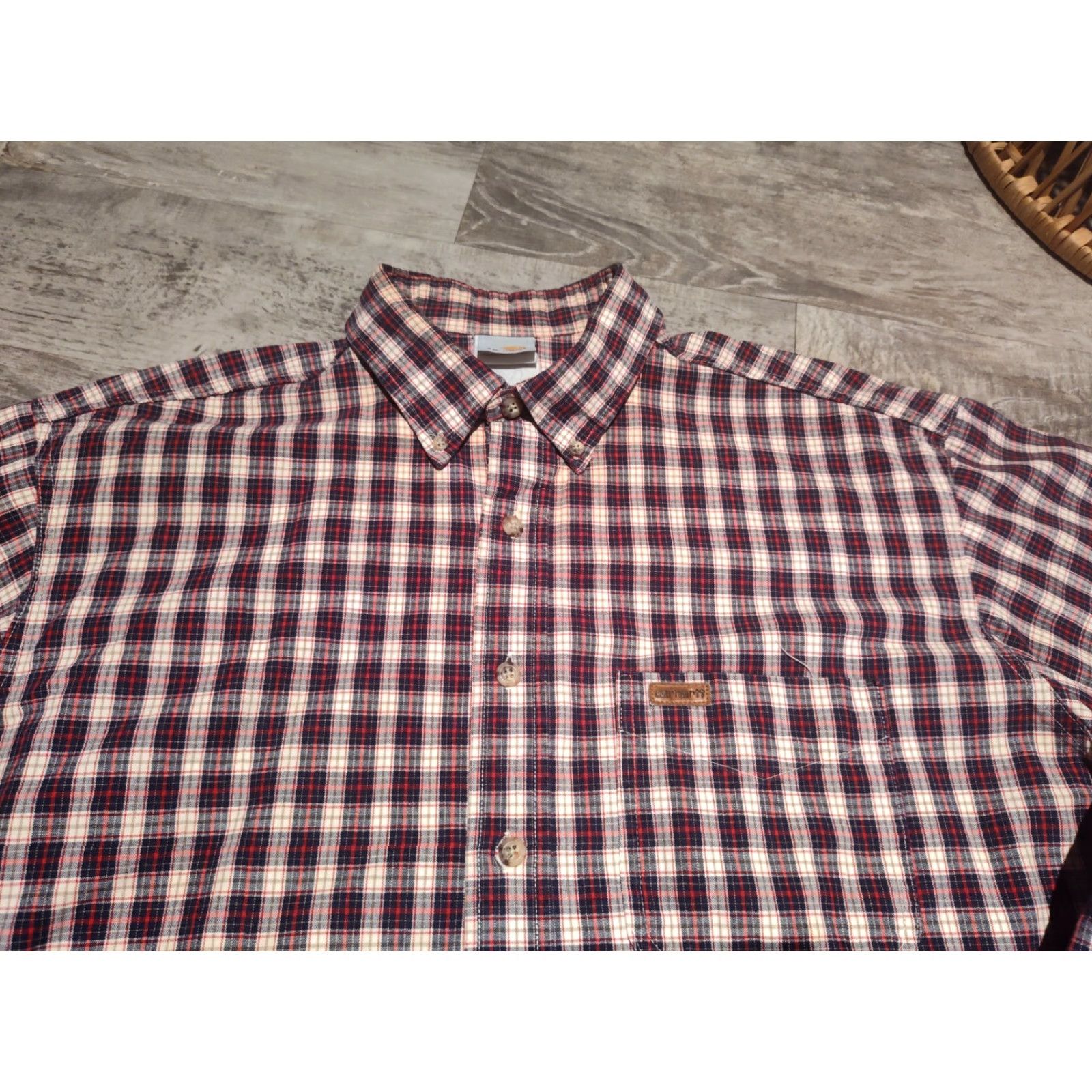 Carhartt VINTAGE Carhartt Flannel Shirt Men XL Plaid Heavyweight Button-Down USA Made Red 90s Grunge Outdoor Mens Size US XL / EU 56 / 4 - 3 Thumbnail