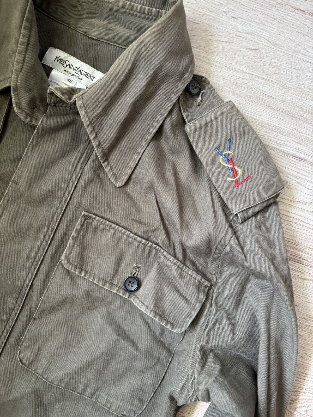 Yves Saint Laurent Ultra Rare YSL Military Shirt Jacket – Tom Ford Era (2004) Size M / US 6-8 / IT 42-44 - 7 Thumbnail