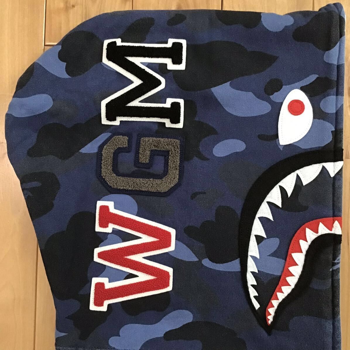 Bape 🔥XL🔥 BAPE Shark full zip hoodie Blue camo a bathing ape Size US XL / EU 56 / 4 - 5 Thumbnail
