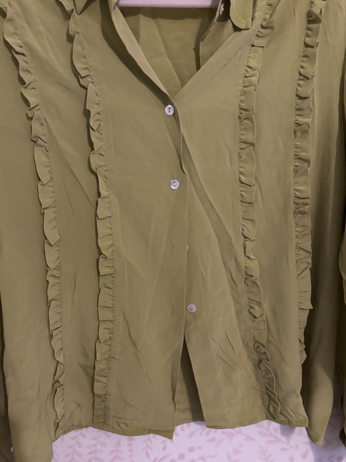Other 80's Vintage Riva Silk Women's Long Sleeve Blouse in Green L Size L / US 10 / IT 46 - 4 Thumbnail