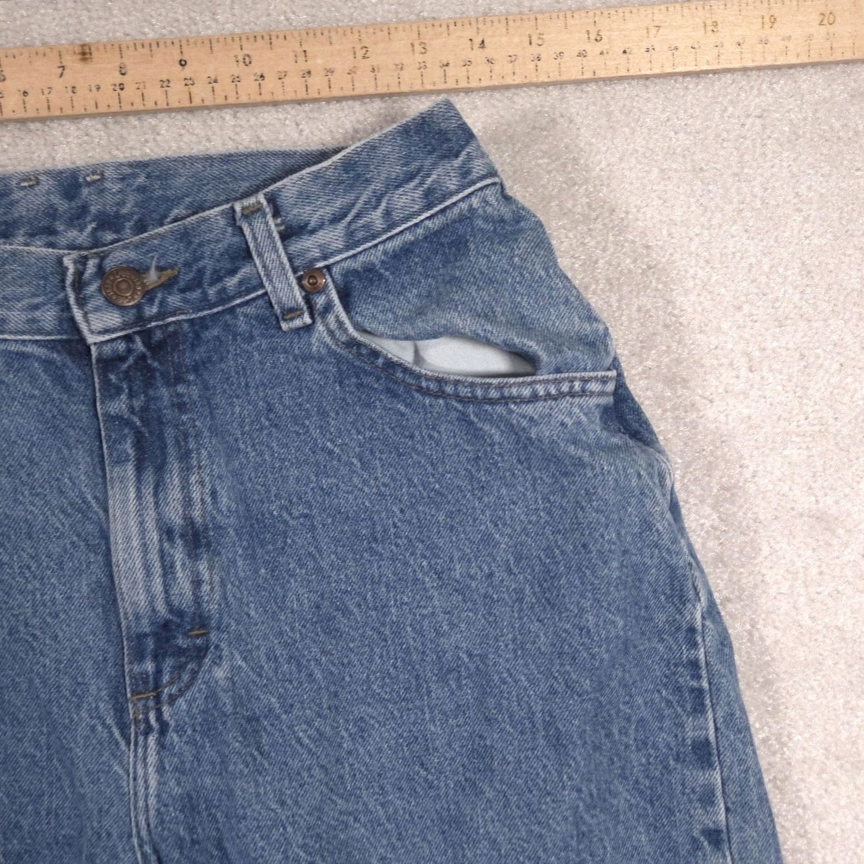 Lee VINTAGE Lee Jeans Womens 12 Blue High Rise Relaxed Tapered 100% Cotton Denim 90s Jeans Womens Mens Ladies? Size 34" / US 12 / IT 48 - 6 Thumbnail