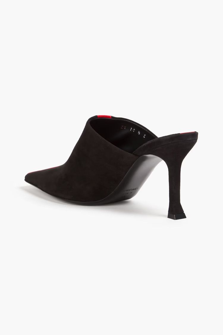 Salvatore Ferragamo o1y0426 Mules in Black/Red Size US 9.5 / IT 39.5 - 2 Thumbnail