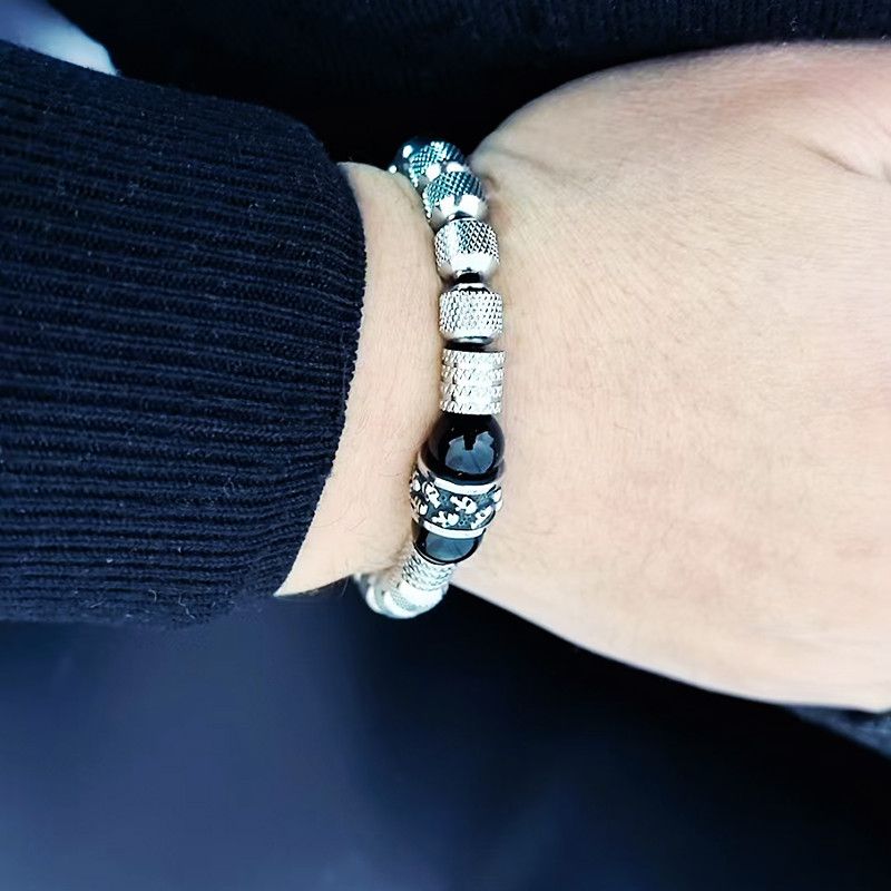Other Tiger Stone Stainless Steel Beads Skull Bracelet Size ONE SIZE - 2 Thumbnail