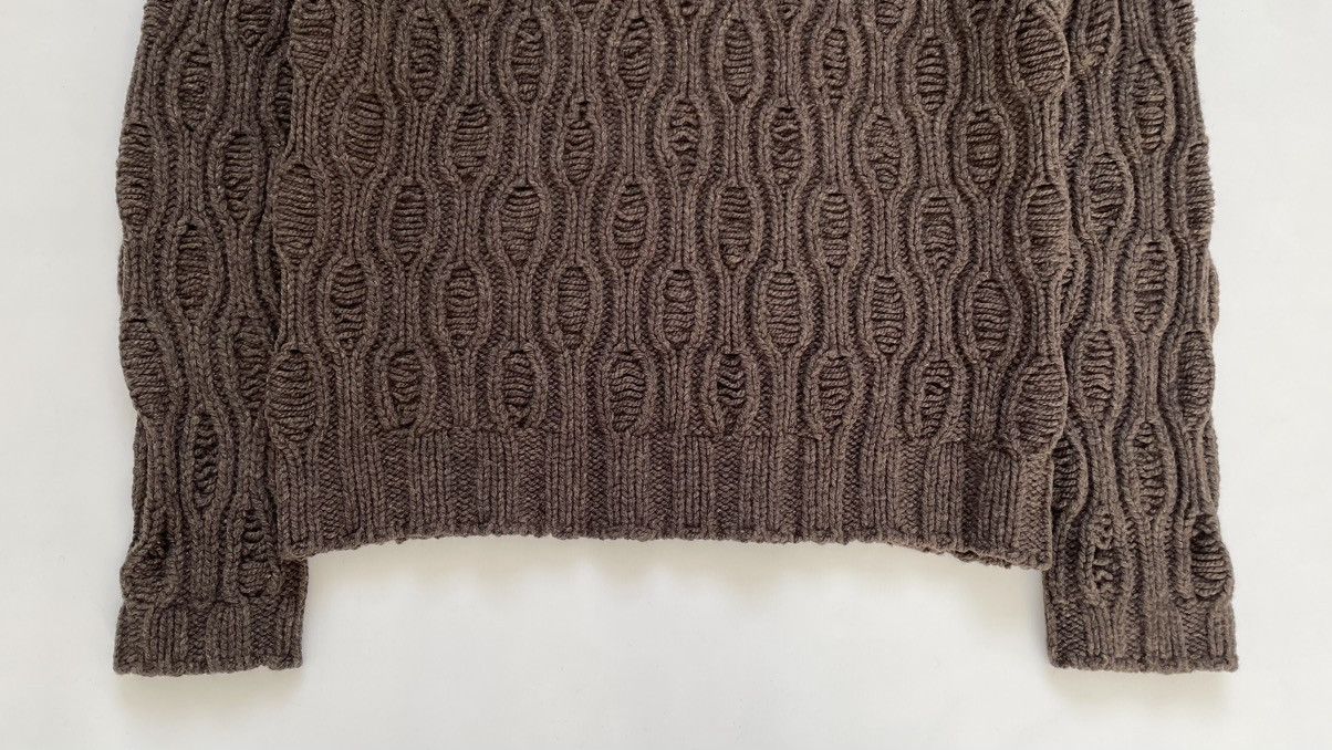 Dries Van Noten 3D Patterned Brown Wool Sweater Size US XL / EU 56 / 4 - 6 Thumbnail