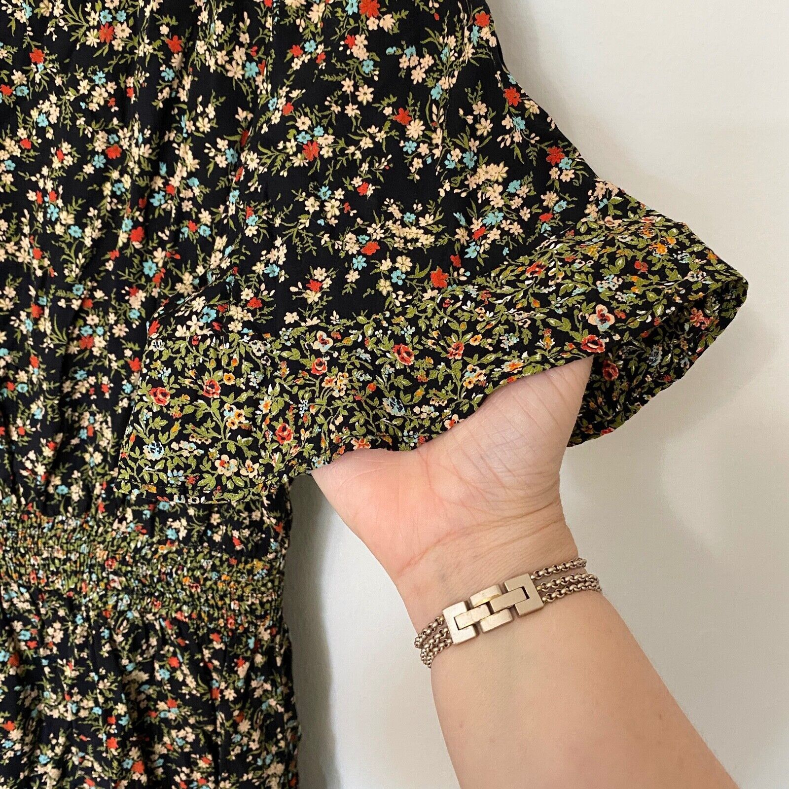 Zara Zara Black Multi Floral Tiered Ruffle Mini Tie Front Small Size S / US 4 / IT 40 - 8 Thumbnail