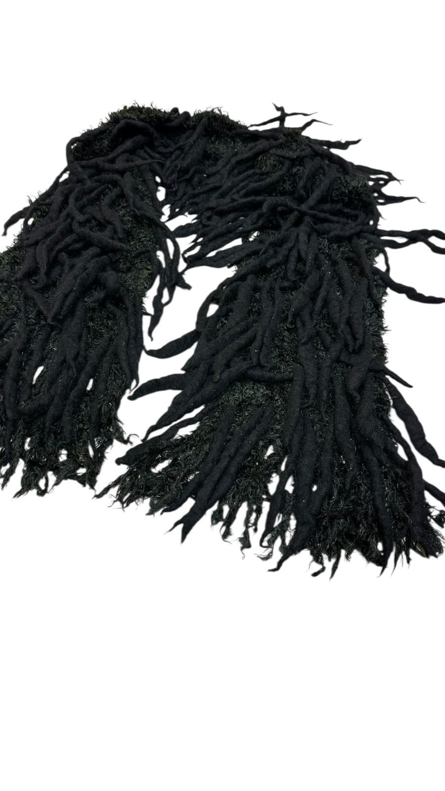 Issey Miyake AW 2002 Issey Miyake Black Olive Twisted Wool Scarf/ Muffler Size ONE SIZE - 5 Thumbnail