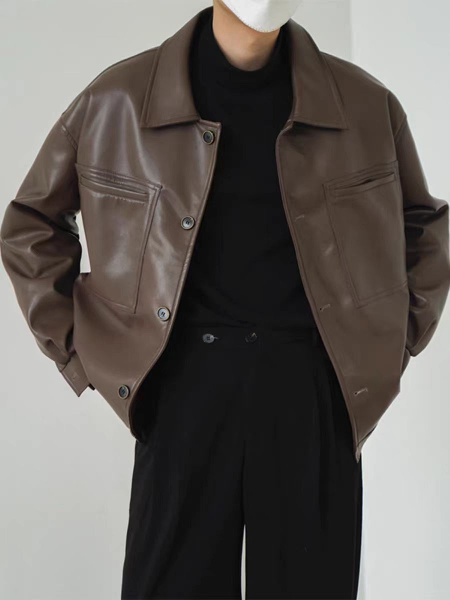 Japanese Brand × Vintage Korean fashion retro faux leather jacket Size US M / EU 48-50 / 2 - 1 Thumbnail