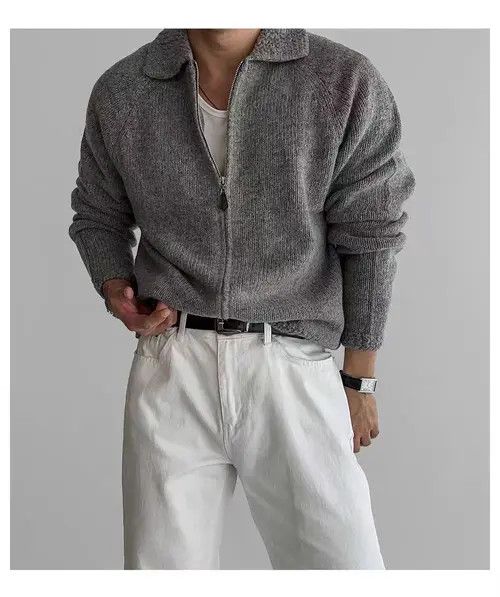 Japanese Brand Vintage Gray XL Casual Knit Sweater Lapel Jacket Coat Size US XL / EU 56 / 4 - 5 Thumbnail
