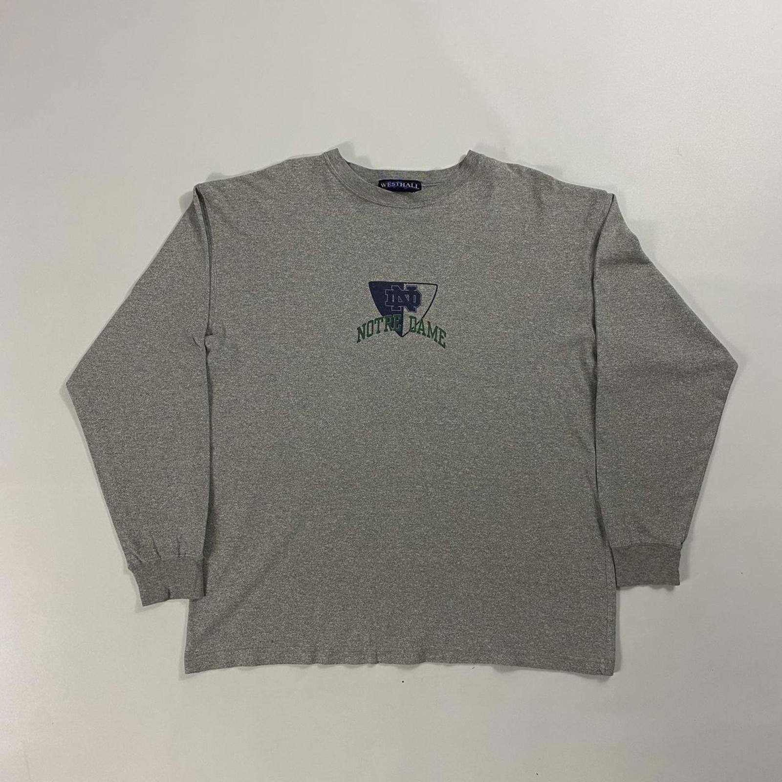 Vintage Westhall grey Notre Dame Fighting Irish long sleeve shirt Size US XL / EU 56 / 4 - 1 Thumbnail