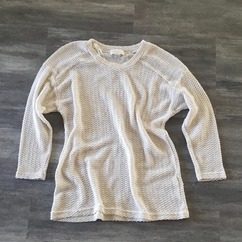 Forever 21 Cream Waffle F21 Sweater 3/4 Sleeve Size XL / US 12-14 / IT 48-50 - 1 Thumbnail