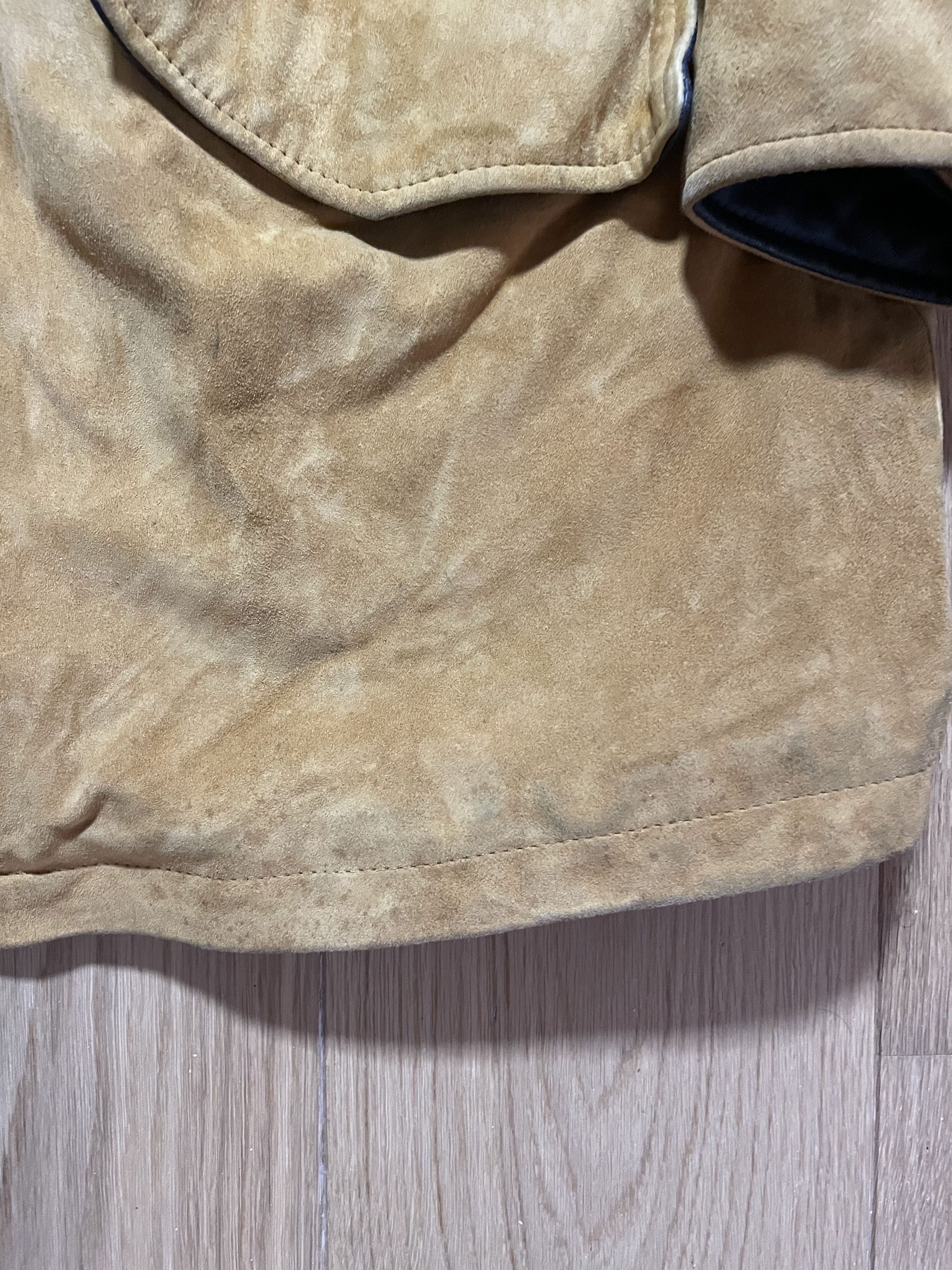Vintage Vintage Brown Suede Leather Jacket w/ Leather Collar Size US XXL / EU 58 / 5 - 2 Thumbnail
