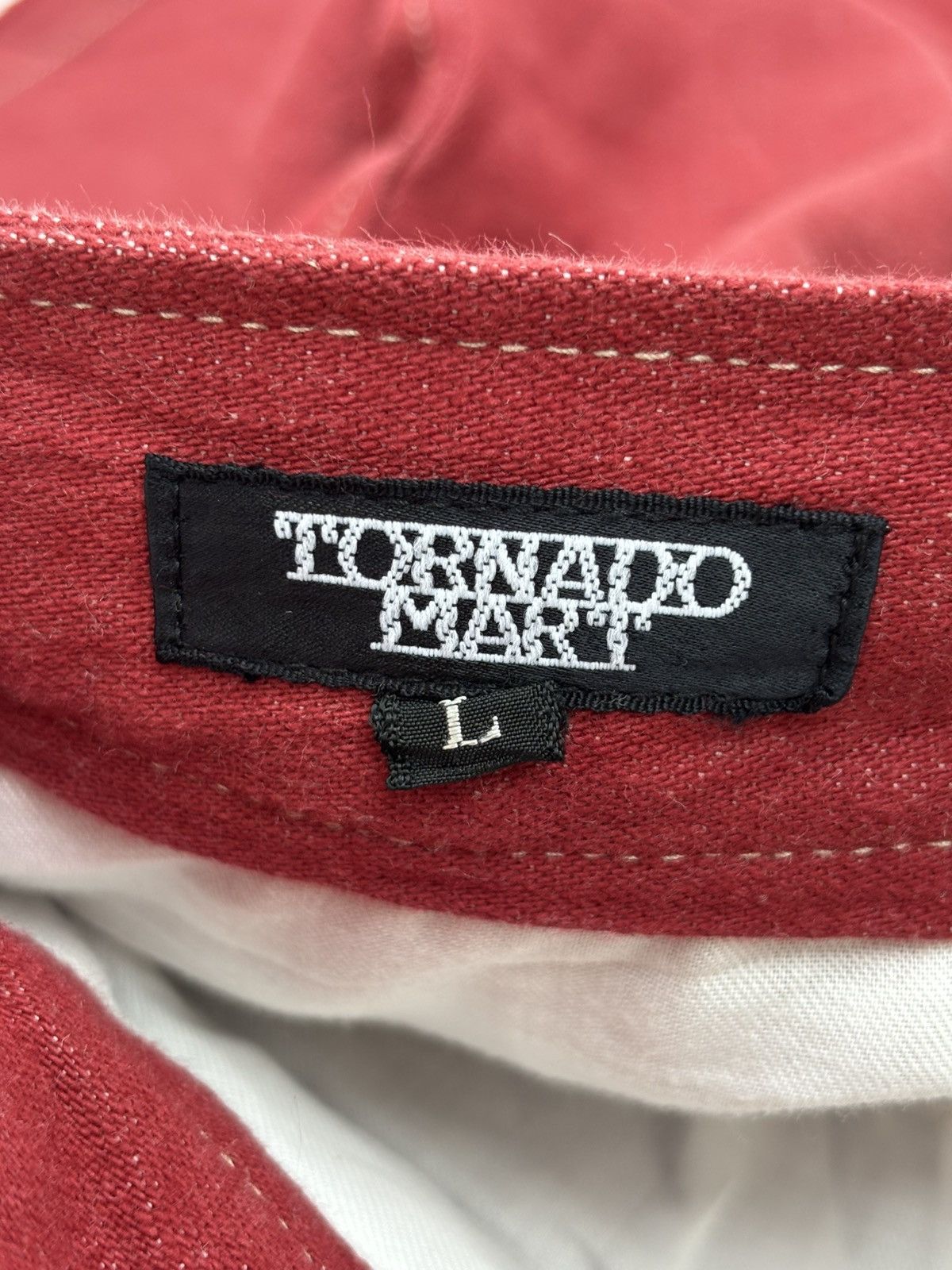 Tornado Mart TORNADO MART Red Flared Denim Jeans Size US 31 - 4 Thumbnail