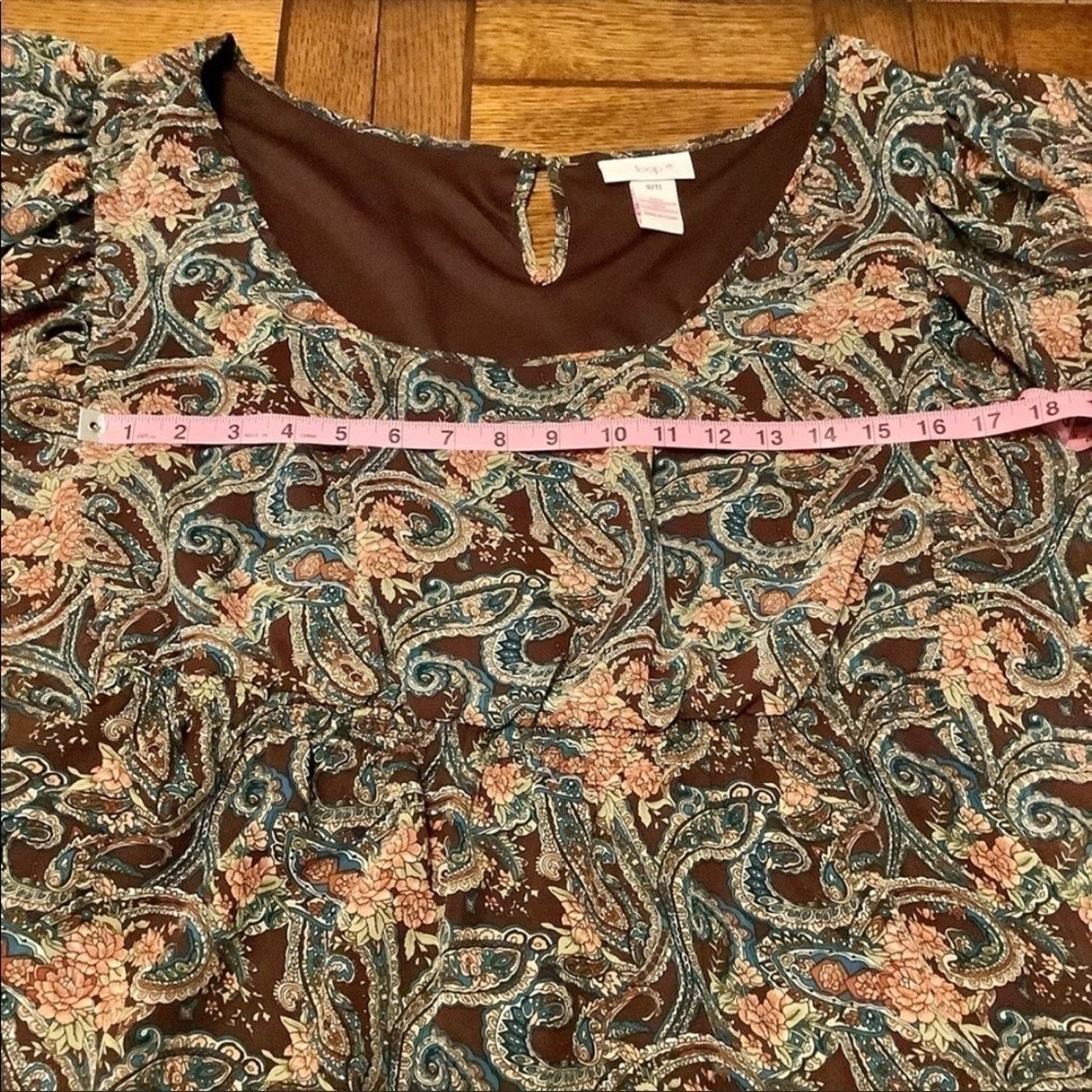 Other Loop 18 Vintage PAISLEY Flutter Sleeve Baby Doll Dress 9/11 Size L / US 10 / IT 46 - 2 Thumbnail