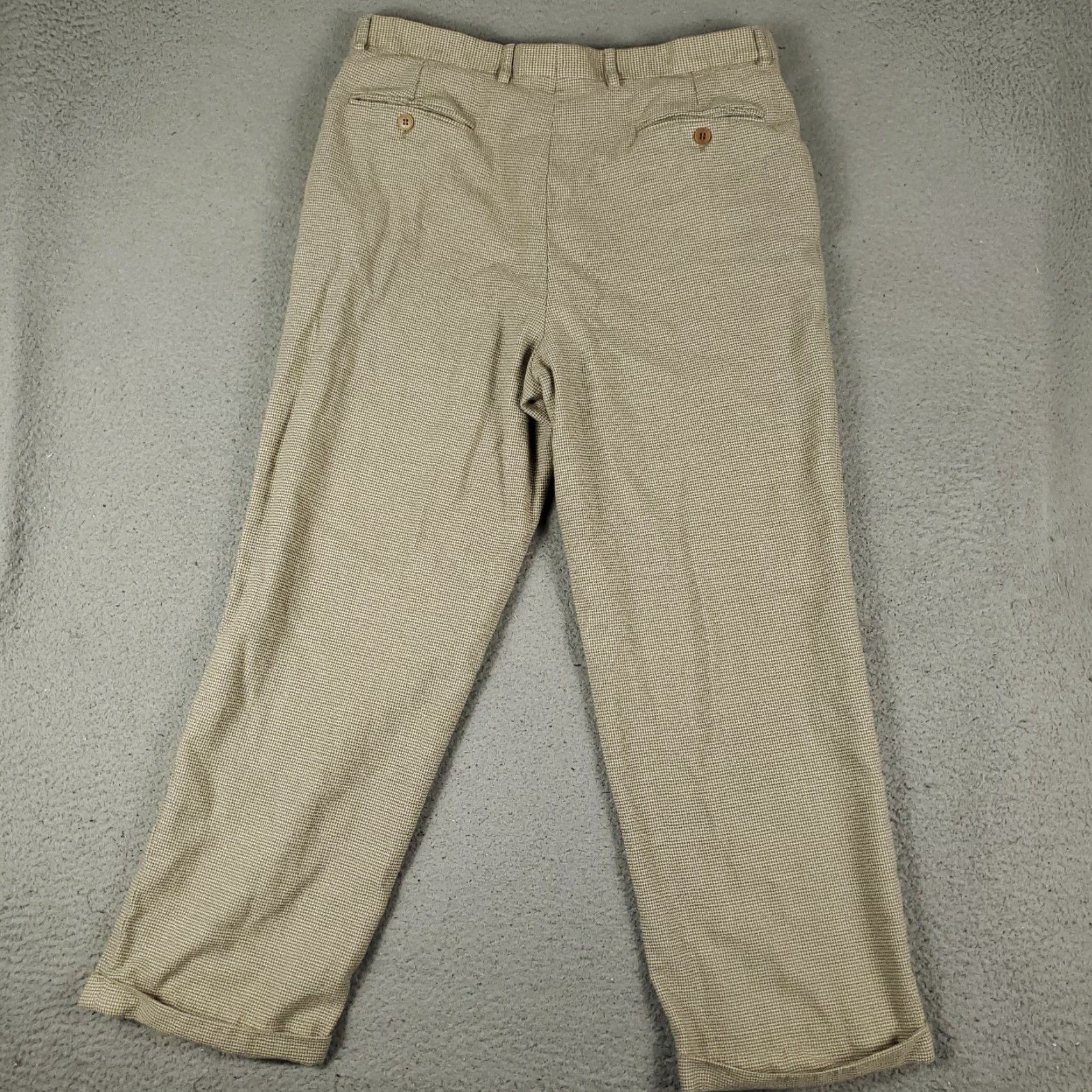 Zanella Zanella Mens Pants 35x28 Brown Wool Dress Pleated Straight Trousers Slacks Front Zip Comfort Pockets Regular Vintage: No Size US 35 - 7 Thumbnail