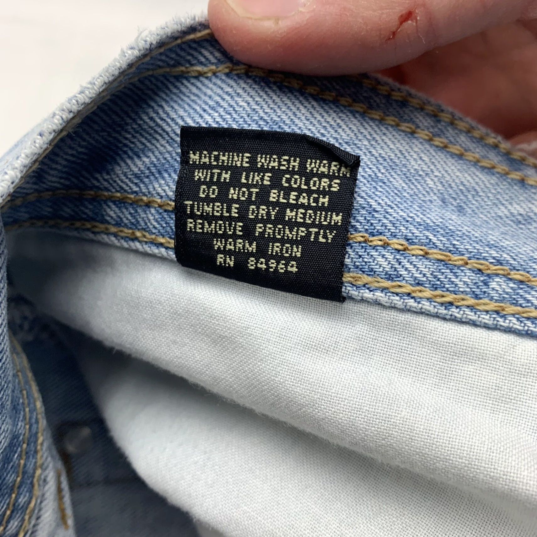 Denime VINTAGE Structure Jeans Men Adult 34 Blue Denim Straight Regular Fit 90s 33in Inseam Size US 34 / EU 50 - 5 Thumbnail