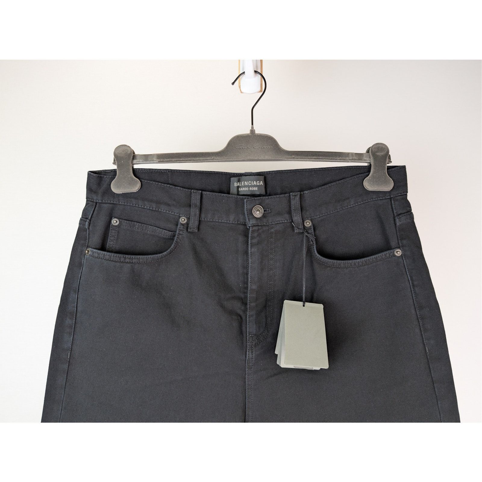 Balenciaga o1rshd1 Straight-Leg Flared Denim Jeans in Peach Pitch Black Size US 33 - 3 Thumbnail
